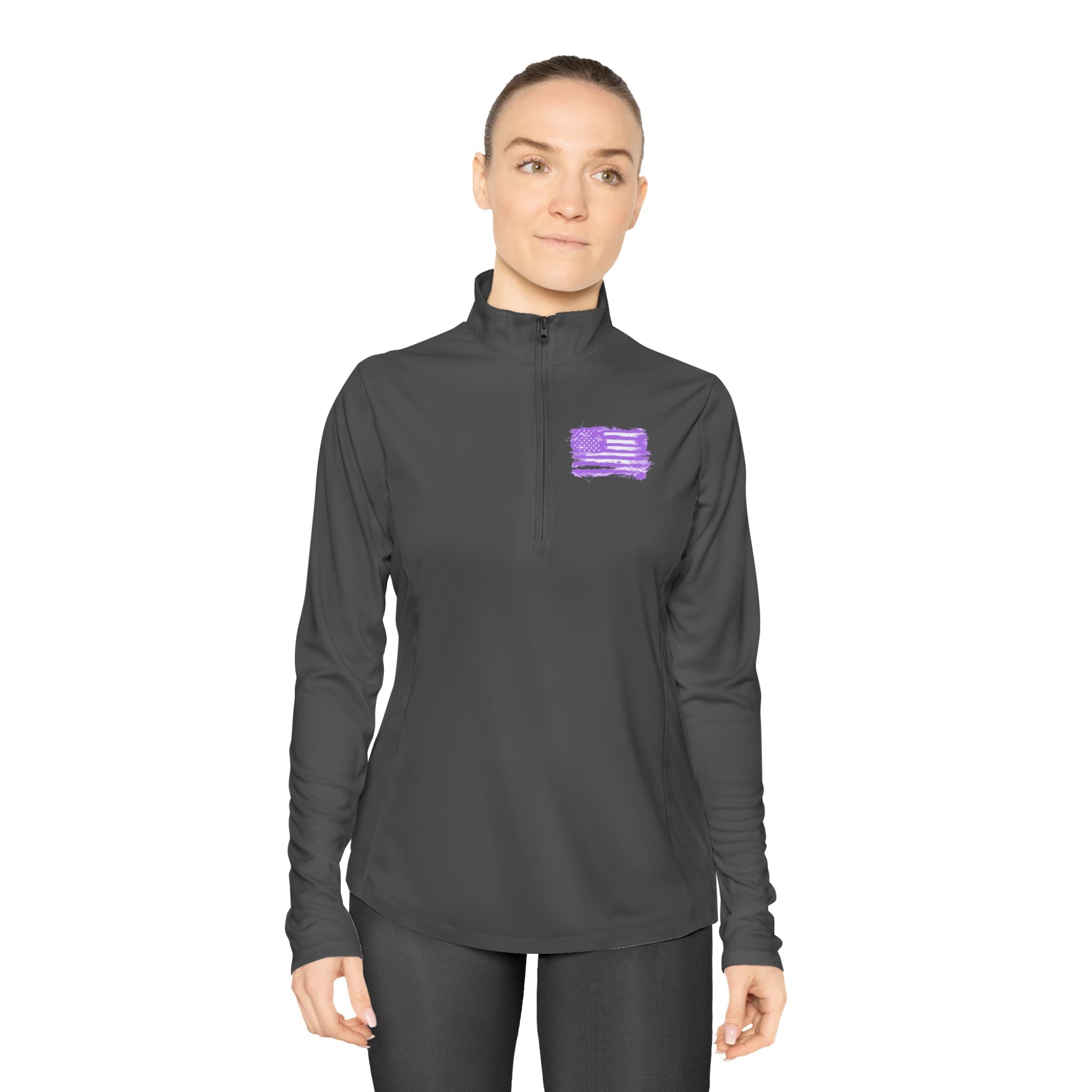 Ladies Quarter-Zip Pullover with Motivational Running Design, Athletic Apparel, Activewear, Sportswear, Fitness Gift, Running Top