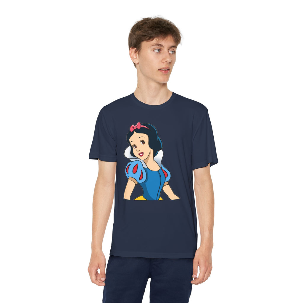 Snow White Youth T-Shirt Sports Graphic Tee, Cool Athletic Shirt for Kids, Perfect for Sports Events, Team Spirit