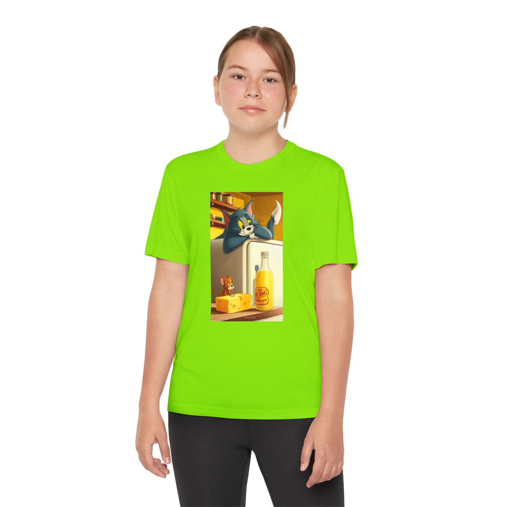 Youth Competitor Tee with Tom And Jerry design, Cartoon Graphic Kid's T-Shirt, Kids Tee, Children's Clothing, Funny Tee for Boys and Girls