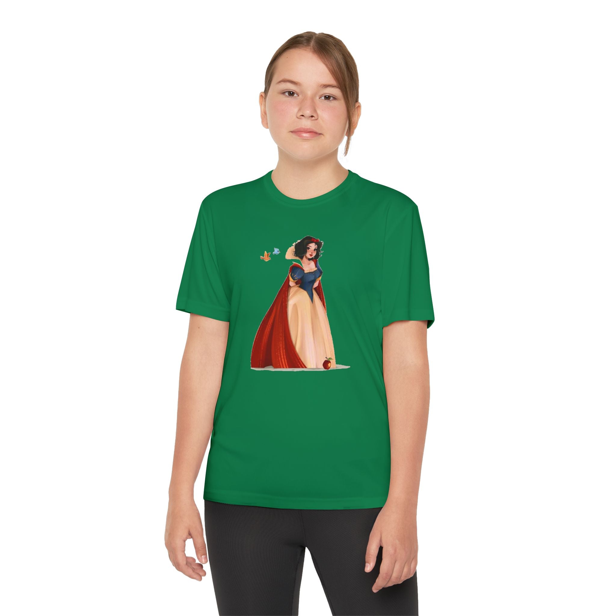 Snow White Youth T-Shirt Sports Graphic Tee, Cool Athletic Shirt for Kids, Perfect for Sports Events, Team Spirit