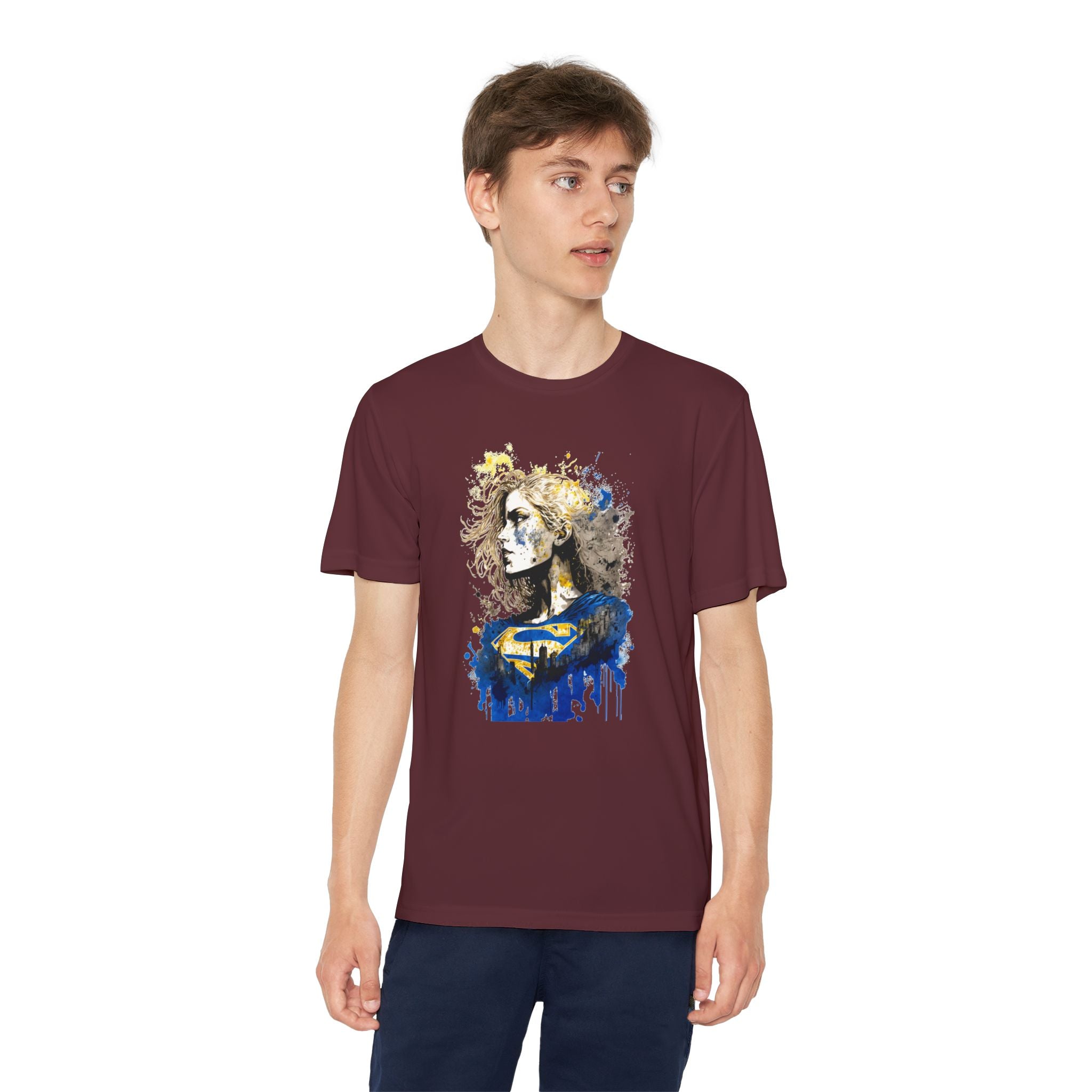 Superhero Youth T-Shirt Sports Graphic Tee, Cool Athletic Shirt for Kids
