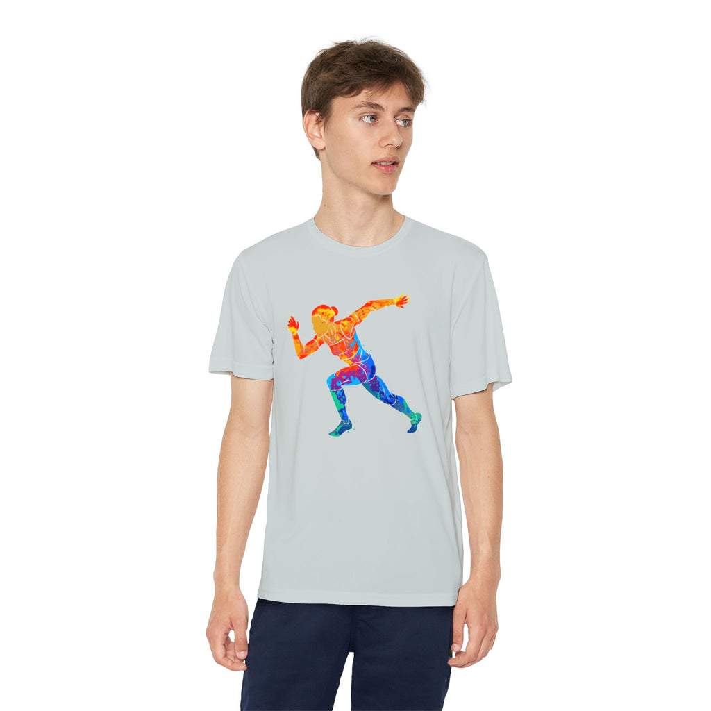 Running Youth T-Shirt Sports Graphic Tee, Cool Athletic Shirt for Kids, Perfect for Sports Events, Team Spirit