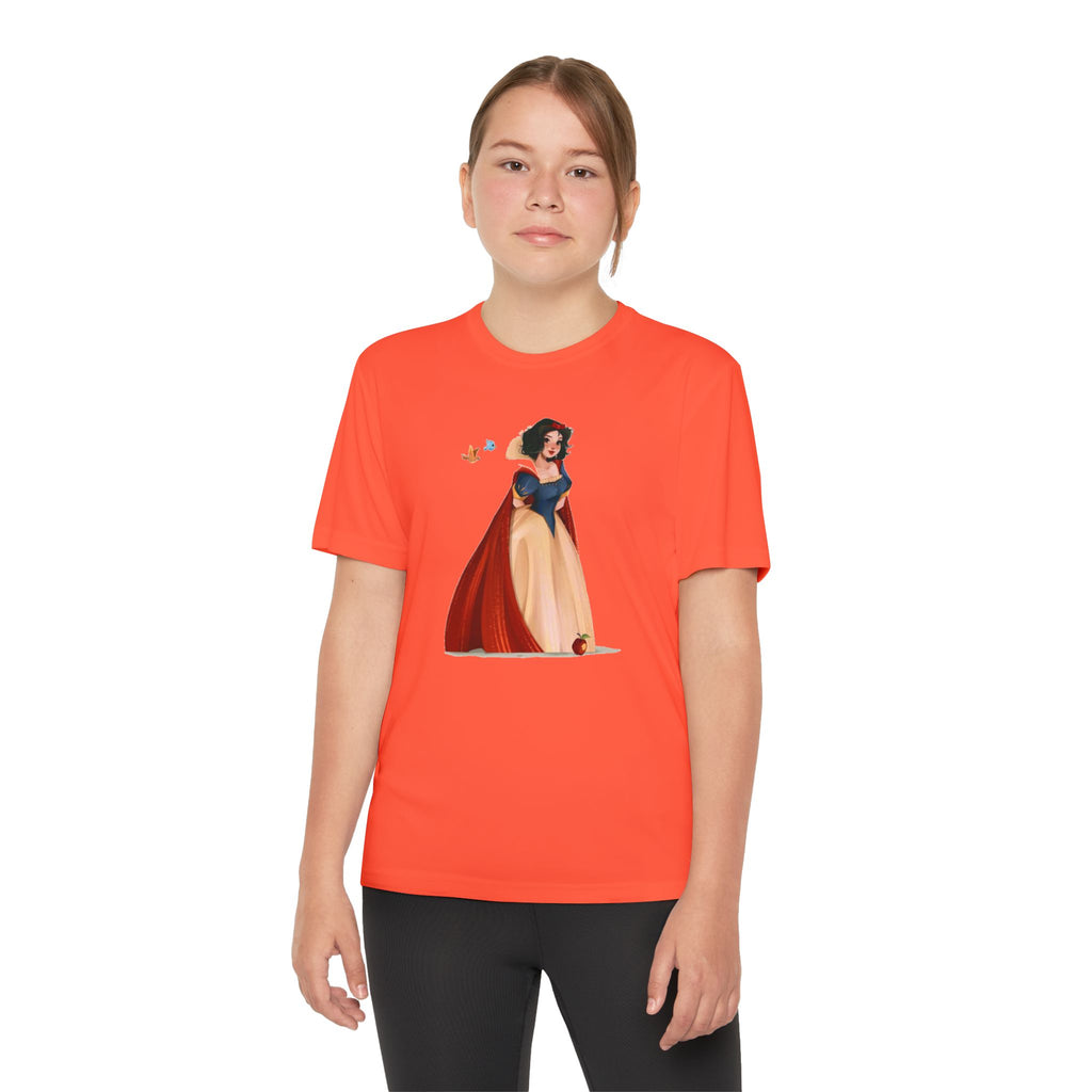Snow White Youth T-Shirt Sports Graphic Tee, Cool Athletic Shirt for Kids, Perfect for Sports Events, Team Spirit