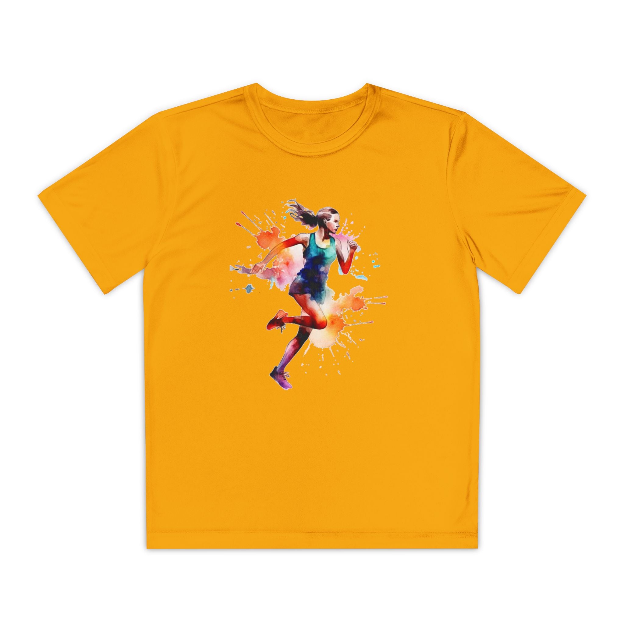 Running Youth T-Shirt Sports Graphic Tee, Cool Athletic Shirt for Kids, Perfect for Sports Events, Team Spirit