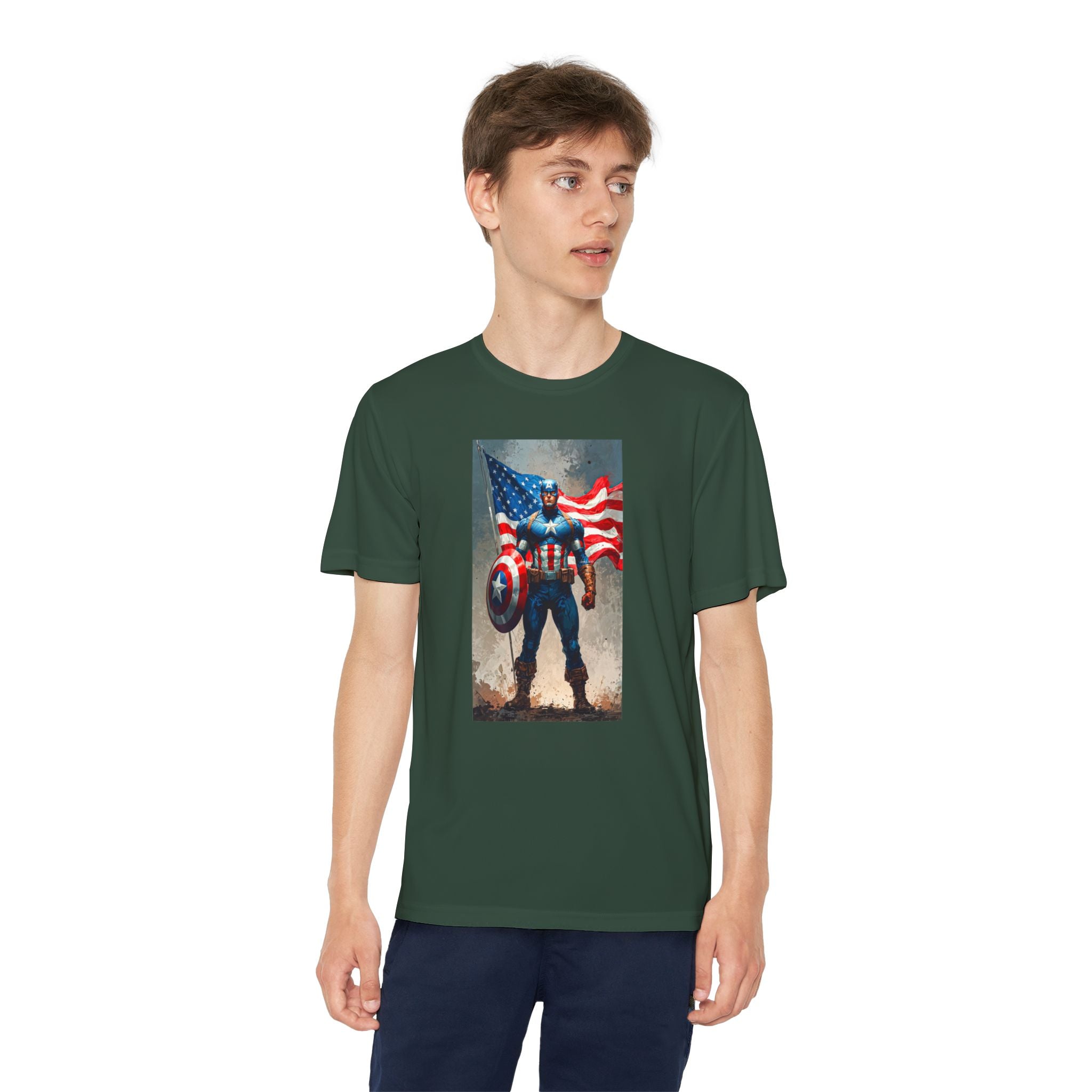 Captain America Superhero Marvel Patriotic, Kids Graphic T-Shirt, Boys Hero Top, Girls Comic Book Clothing, Birthday