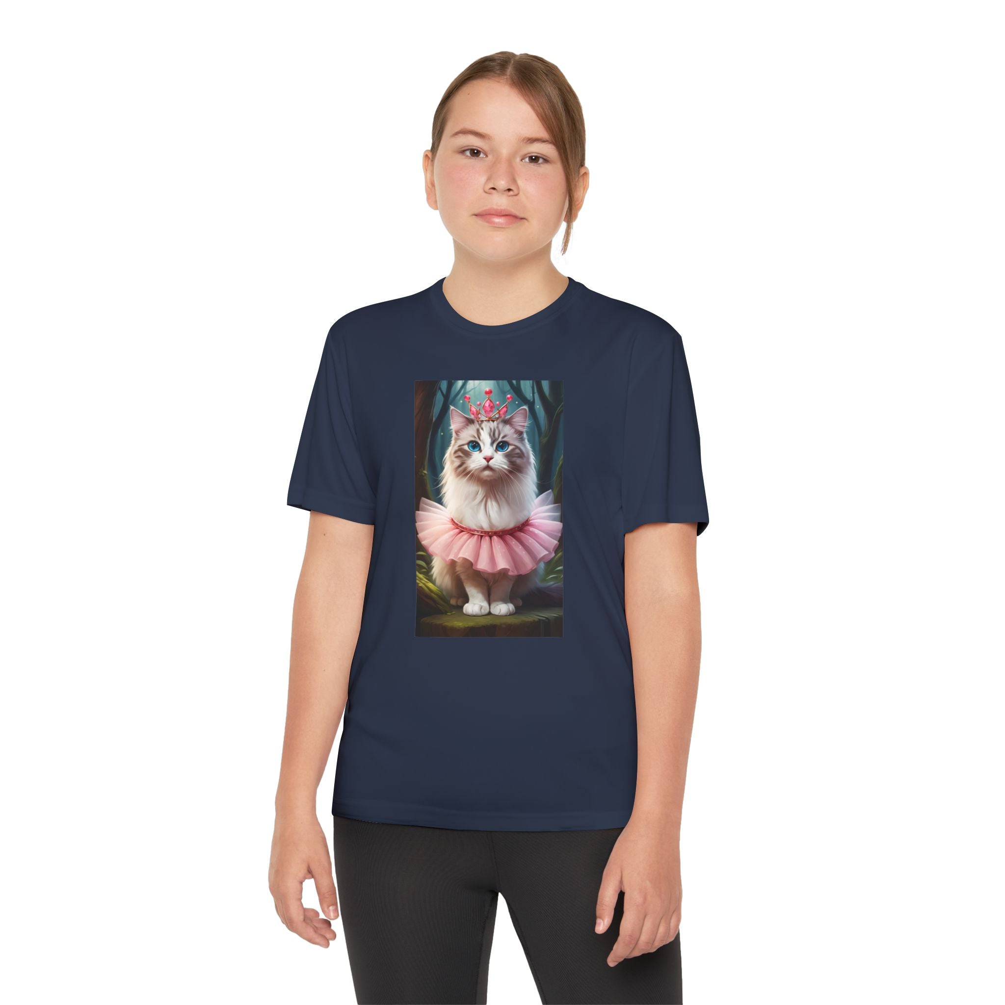 Graphic Tee, Cute Cartoon Kitten, Kids Animal Lover Shirt, Kitty Princess Design, Youth Tee for Girls and Boys, Funny Cat Shirt, Gift for