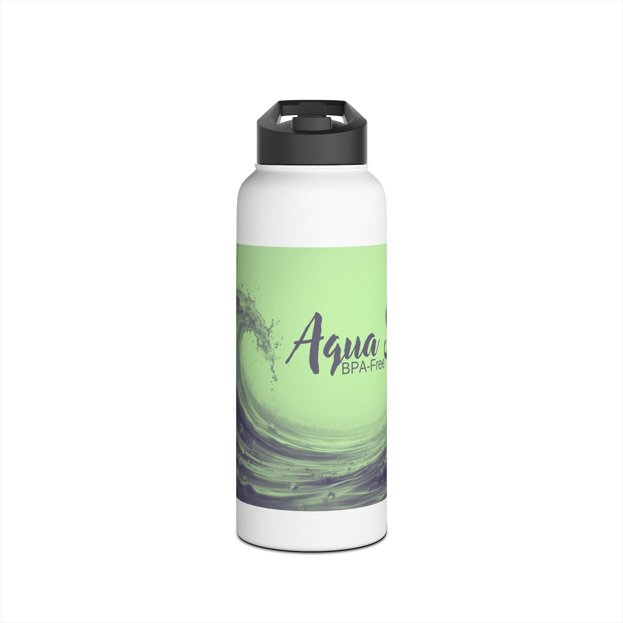 Aqua Wave Stainless Steel Water Bottle, Hydration Gift, Outdoor Adventure, Beach Vibes, Eco-Friendly, Travel Companion