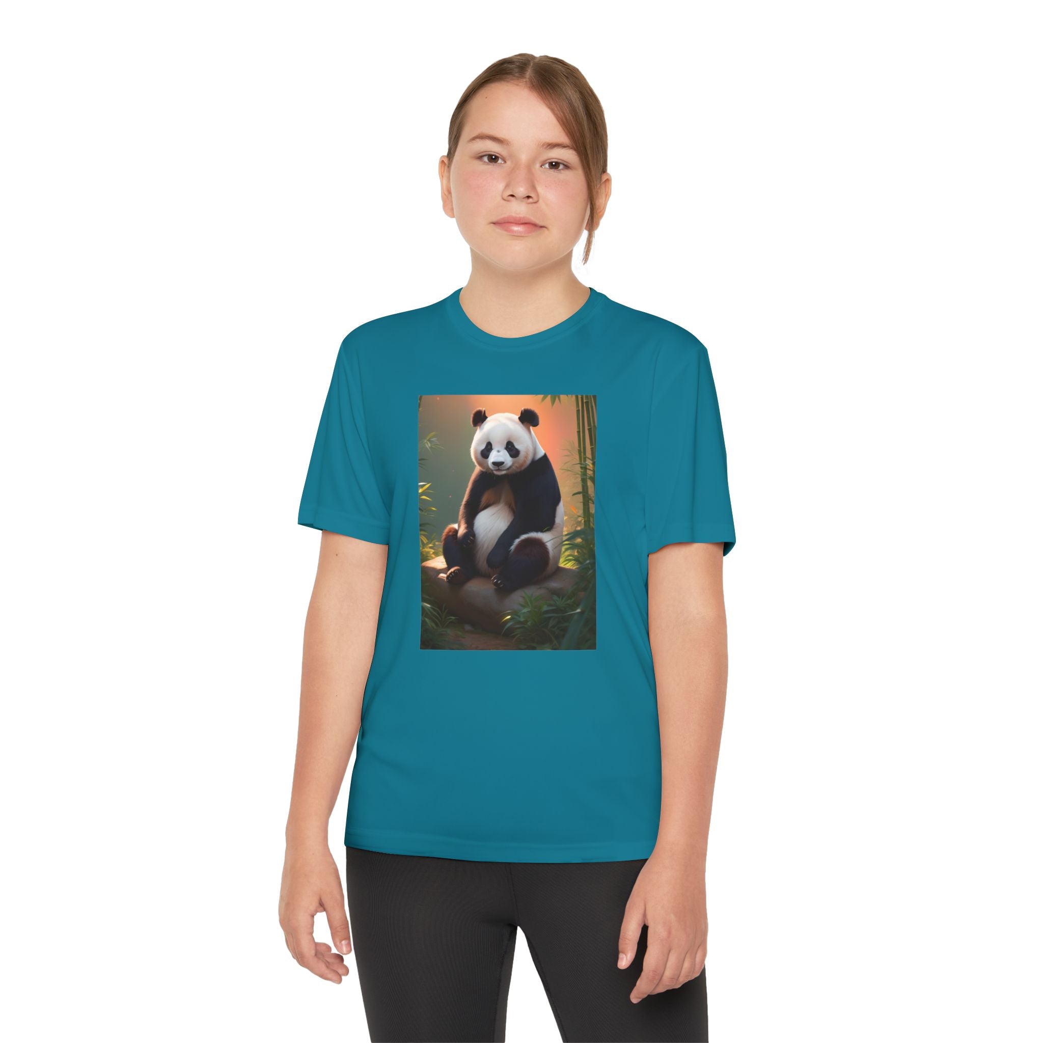 Panda Youth Tee Shirt, Kids Animal Graphic Top, Cute Black and White Tee, Children's Zoo Theme Shirt, Bamboo Bear Shirt, Kid's Nature Gift