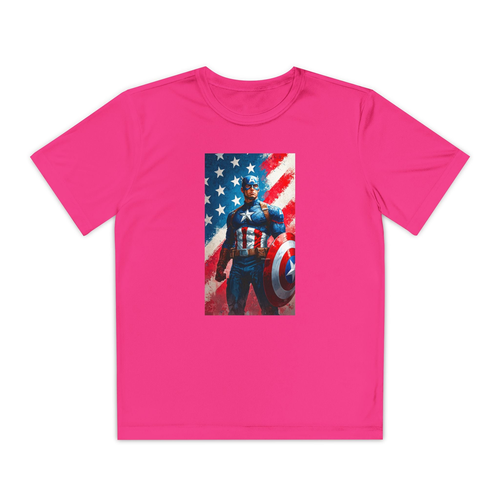 Captain America Superhero Marvel Patriotic, Kids Graphic T-Shirt, Boys Hero Top, Girls Comic Book Clothing, Birthday