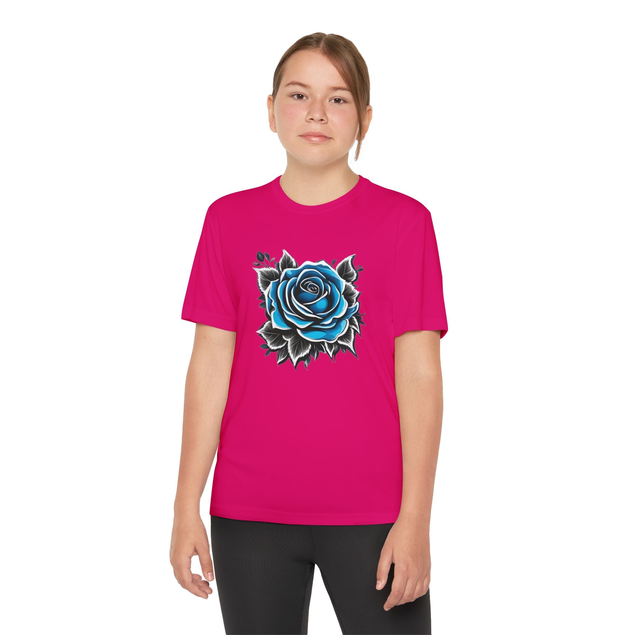 Flower Youth T-Shirt Sports Graphic Tee, Cool Athletic Shirt for Kids