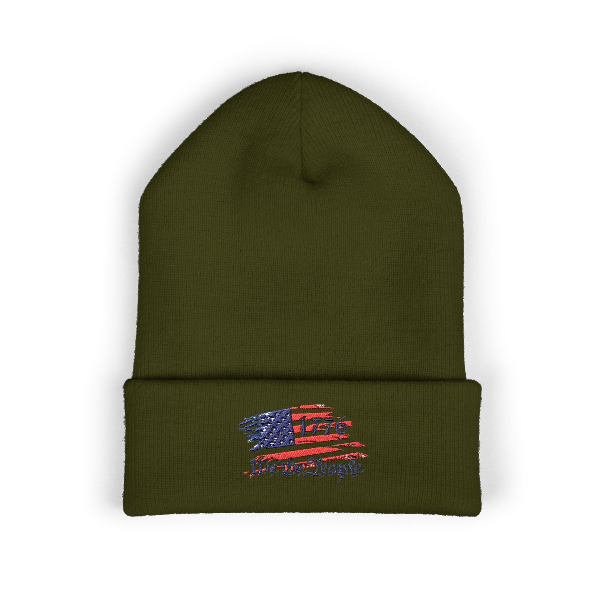 Embroidered Patriotic Beanie, USA Flag Knit Cap, American Pride Winter Hat, Red White Blue Headwear, Independence Day Gift