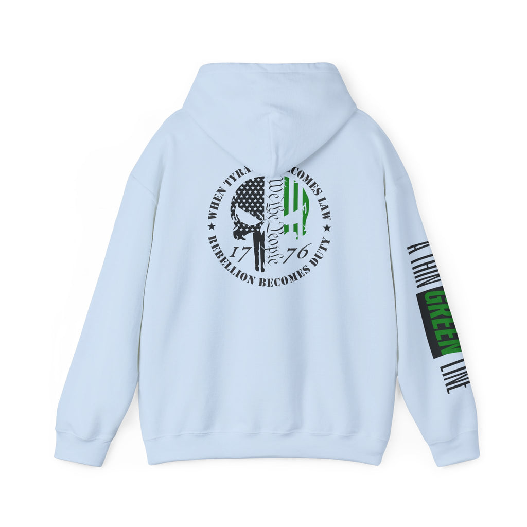 Military Patriotic Hoodie, Thin Green Line Sweatshirt, Unisex Hooded Jacket, Support Our Troops Apparel, Military Gift, Patriotic Clothing