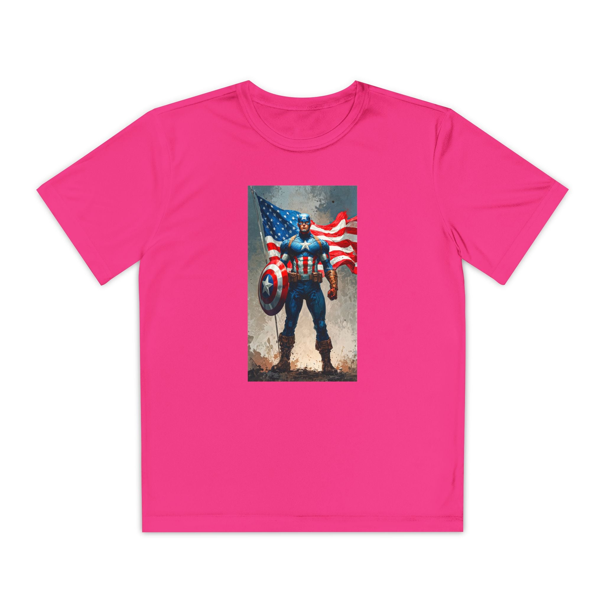 Captain America Superhero Marvel Patriotic, Kids Graphic T-Shirt, Boys Hero Top, Girls Comic Book Clothing, Birthday