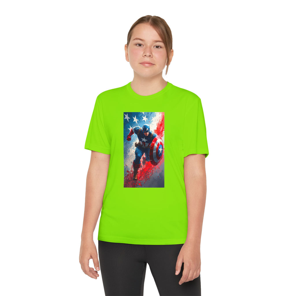 Captain America Superhero Marvel Patriotic, Kids Graphic T-Shirt, Boys Hero Top, Girls Comic Book Clothing, Birthday