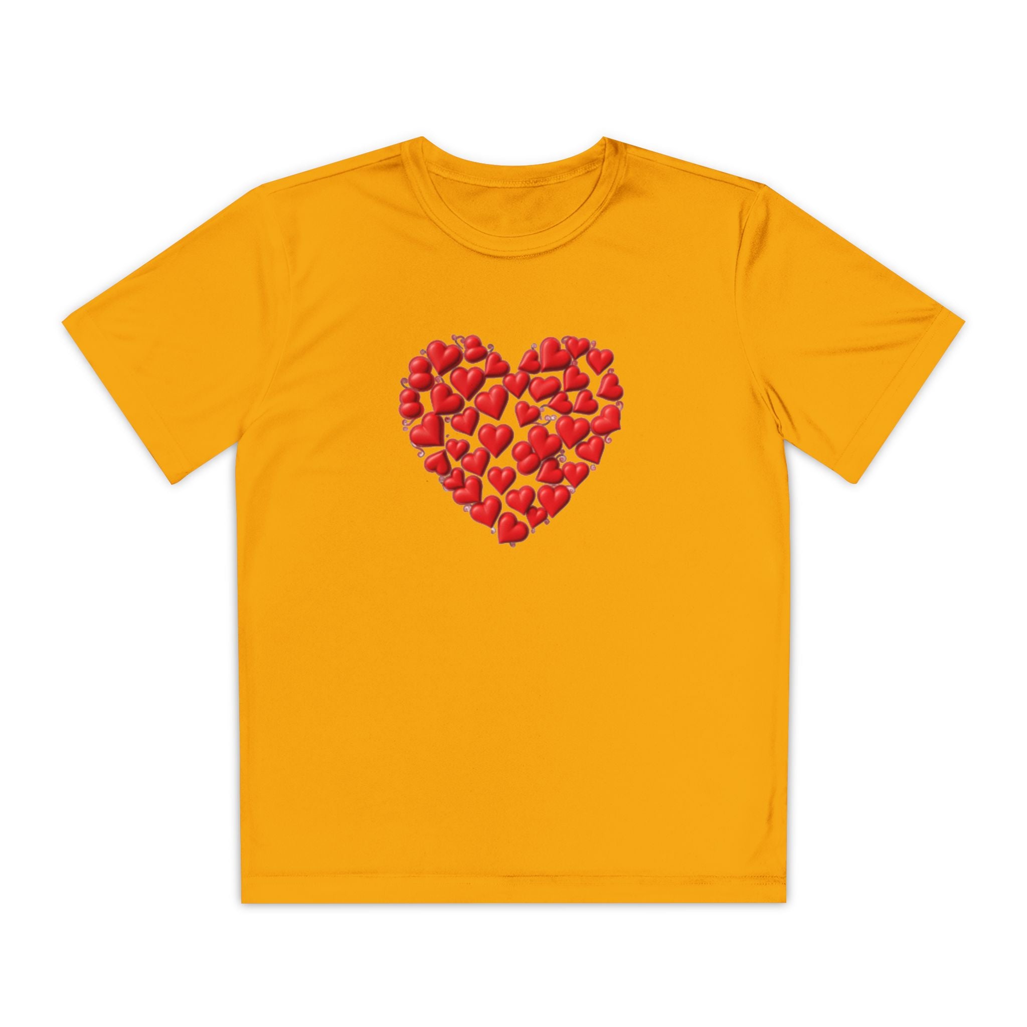 Heart Youth T-Shirt Sports Graphic Tee, Cool Athletic Shirt for Kids, Perfect for Sports Events, Team Spirit