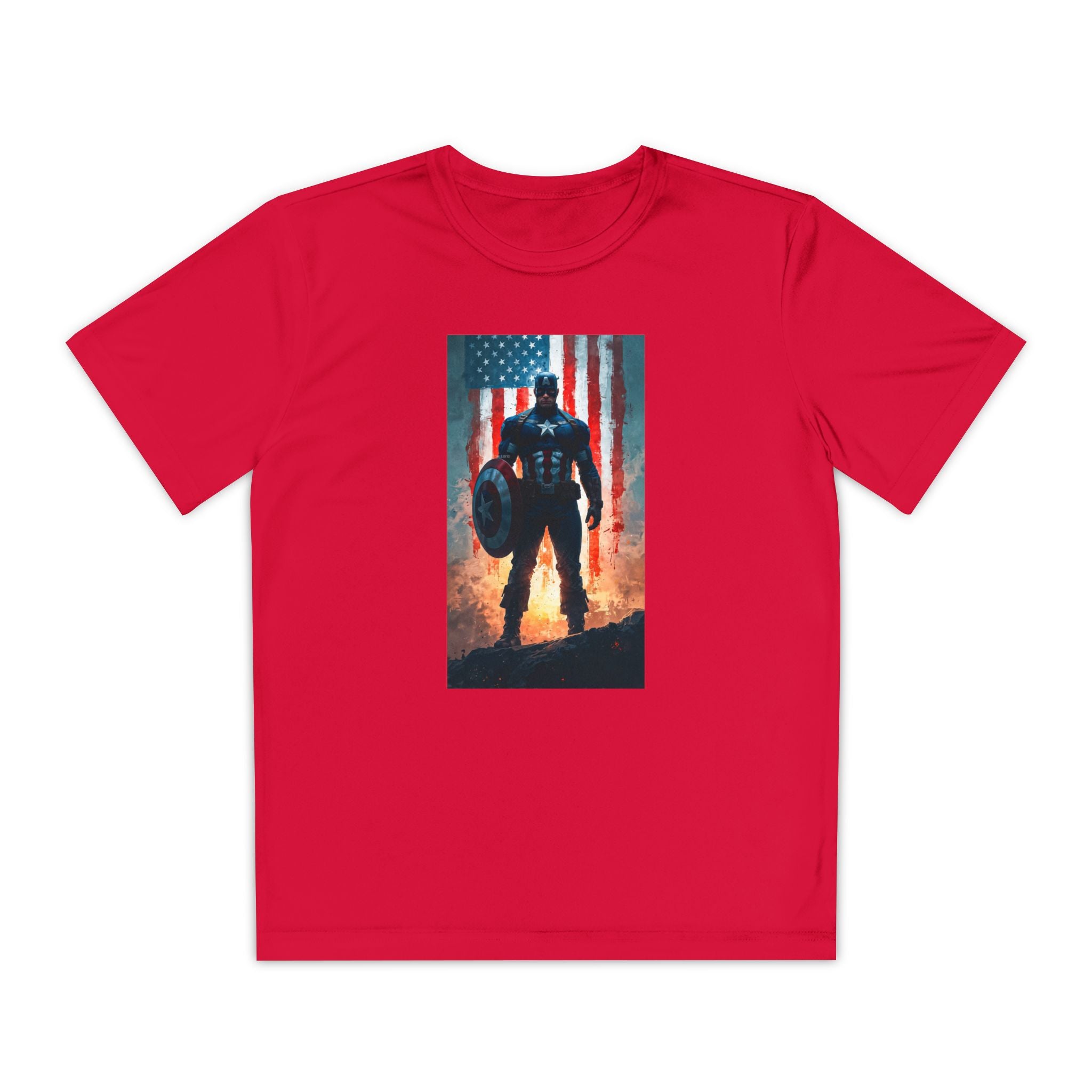 Captain America Superhero Marvel Patriotic, Kids Graphic T-Shirt, Boys Hero Top, Girls Comic Book Clothing, Birthday