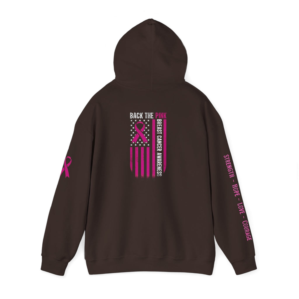 Breast Cancer Awareness Month Patriotic Hoodie ~ Rebel Spirit Unisex Hoodie