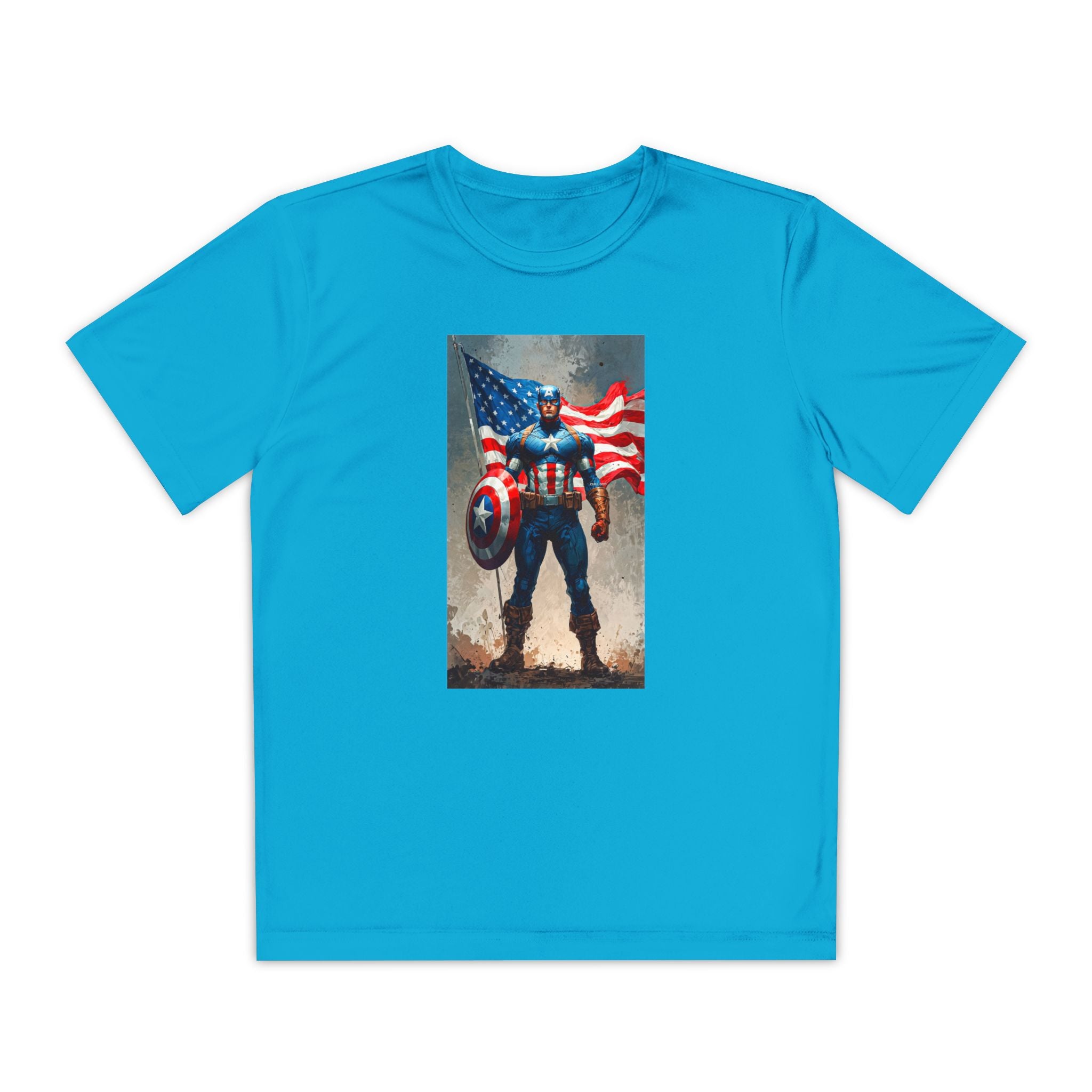 Captain America Superhero Marvel Patriotic, Kids Graphic T-Shirt, Boys Hero Top, Girls Comic Book Clothing, Birthday