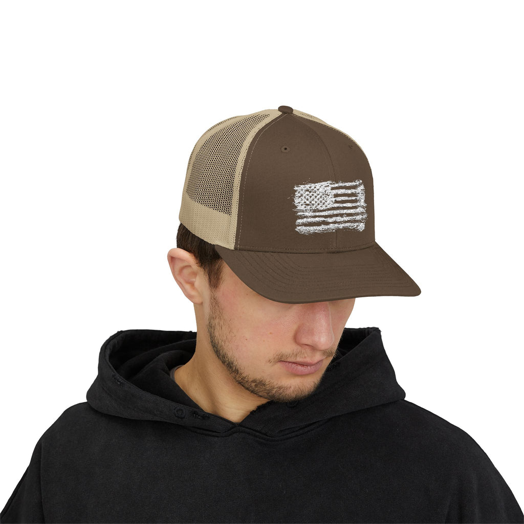 Patriotic Flag Snapback Trucker Cap, American Flag Hat, Outdoor Cap, Casual Wear, Gift for Dad, 4th of July Apparel