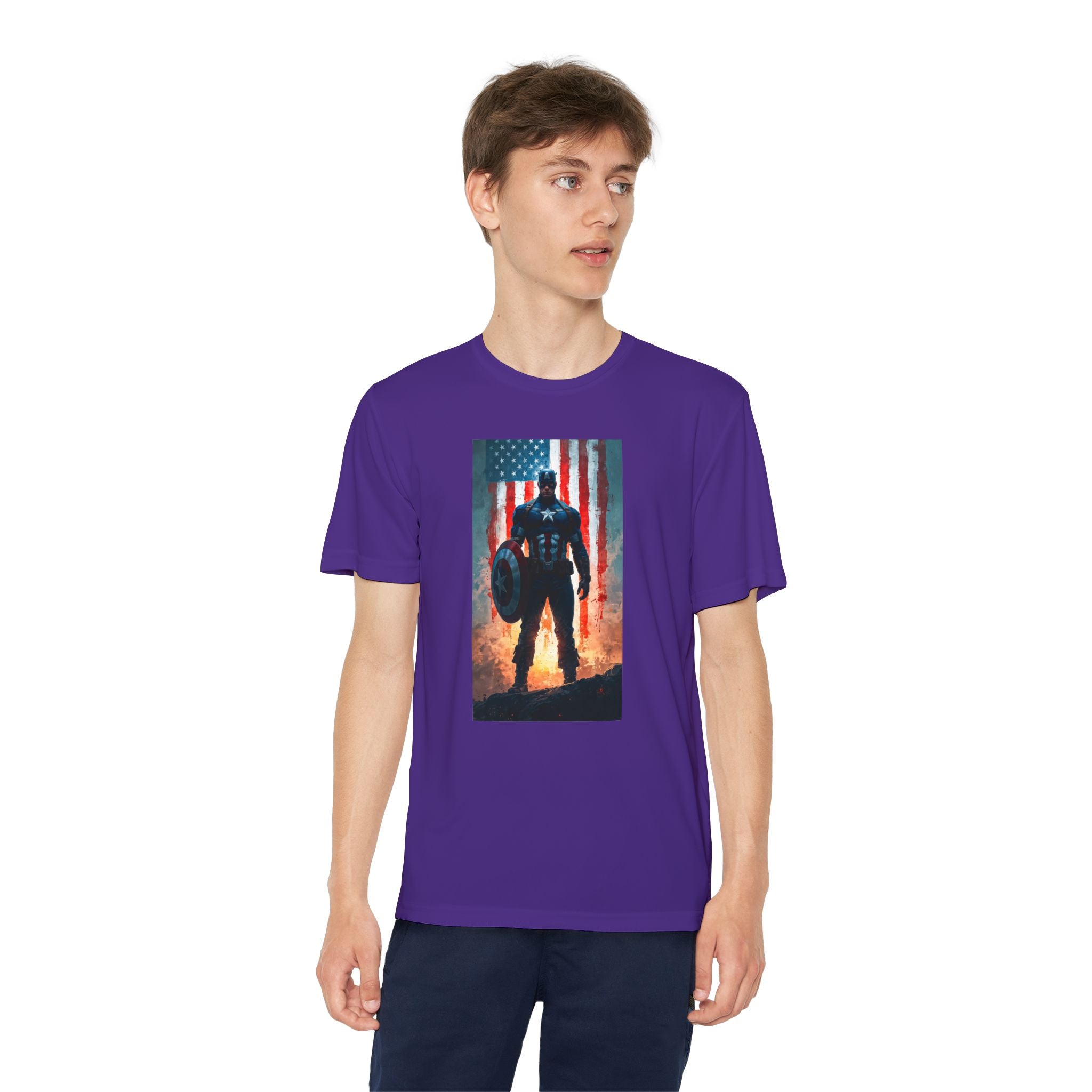 Captain America Superhero Marvel Patriotic, Kids Graphic T-Shirt, Boys Hero Top, Girls Comic Book Clothing, Birthday
