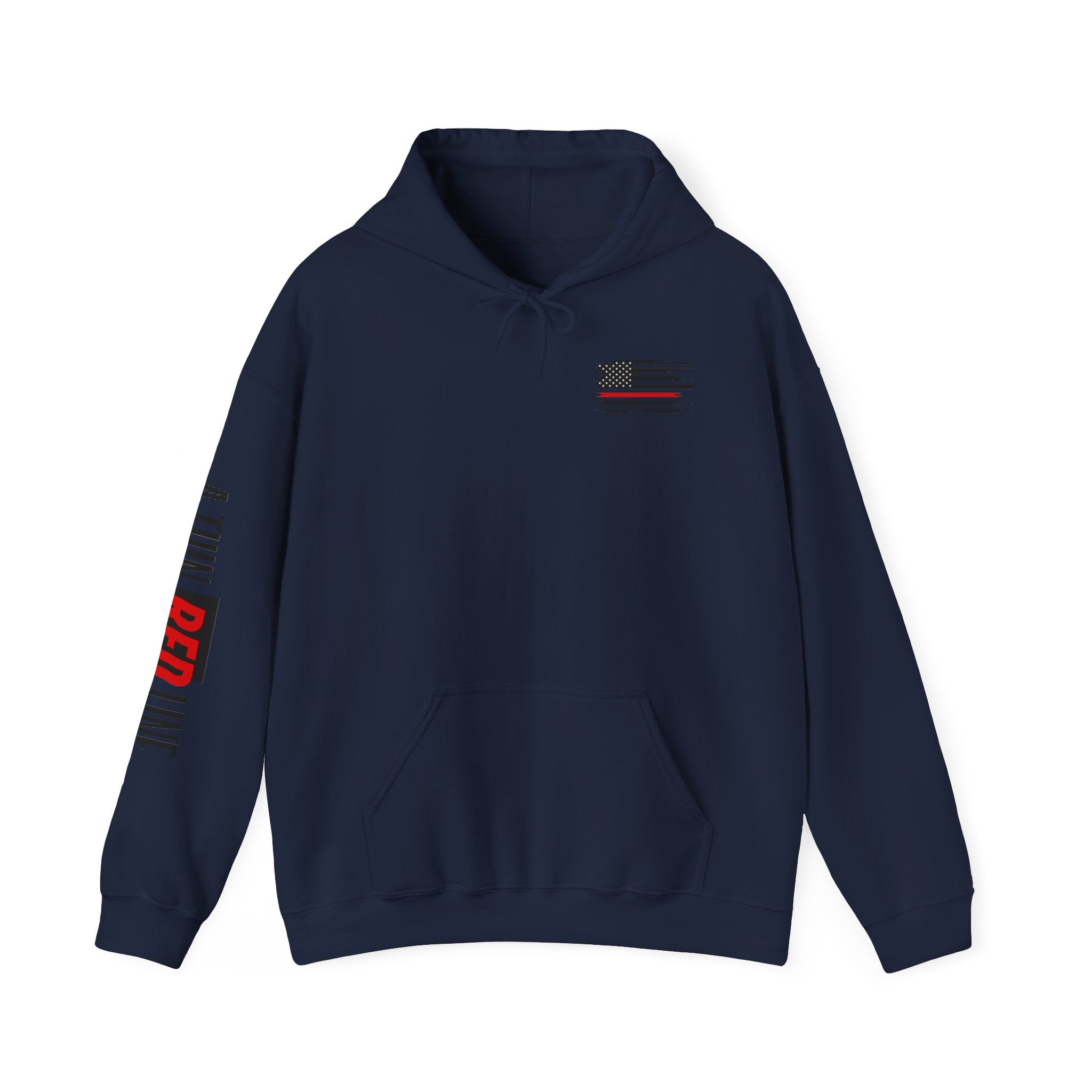 Thin Red Line Firefighter Patriotic Hoodie, Fireman Sweatshirt, First Responder Hoodie, Patriotic Firefighter Pullover, Firefighter Gift,