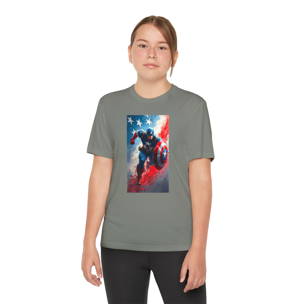 Captain America Superhero Marvel Patriotic, Kids Graphic T-Shirt, Boys Hero Top, Girls Comic Book Clothing, Birthday