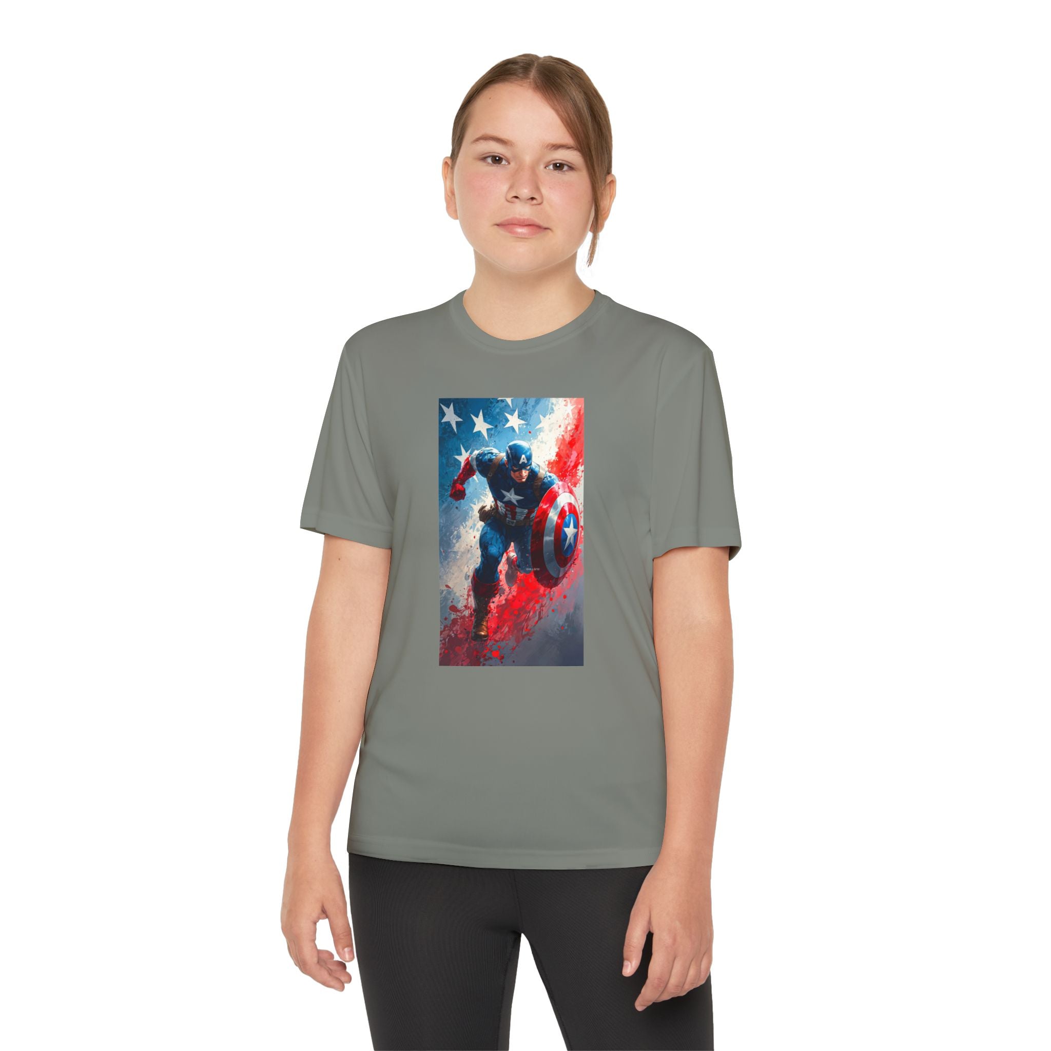 Captain America Superhero Marvel Patriotic, Kids Graphic T-Shirt, Boys Hero Top, Girls Comic Book Clothing, Birthday