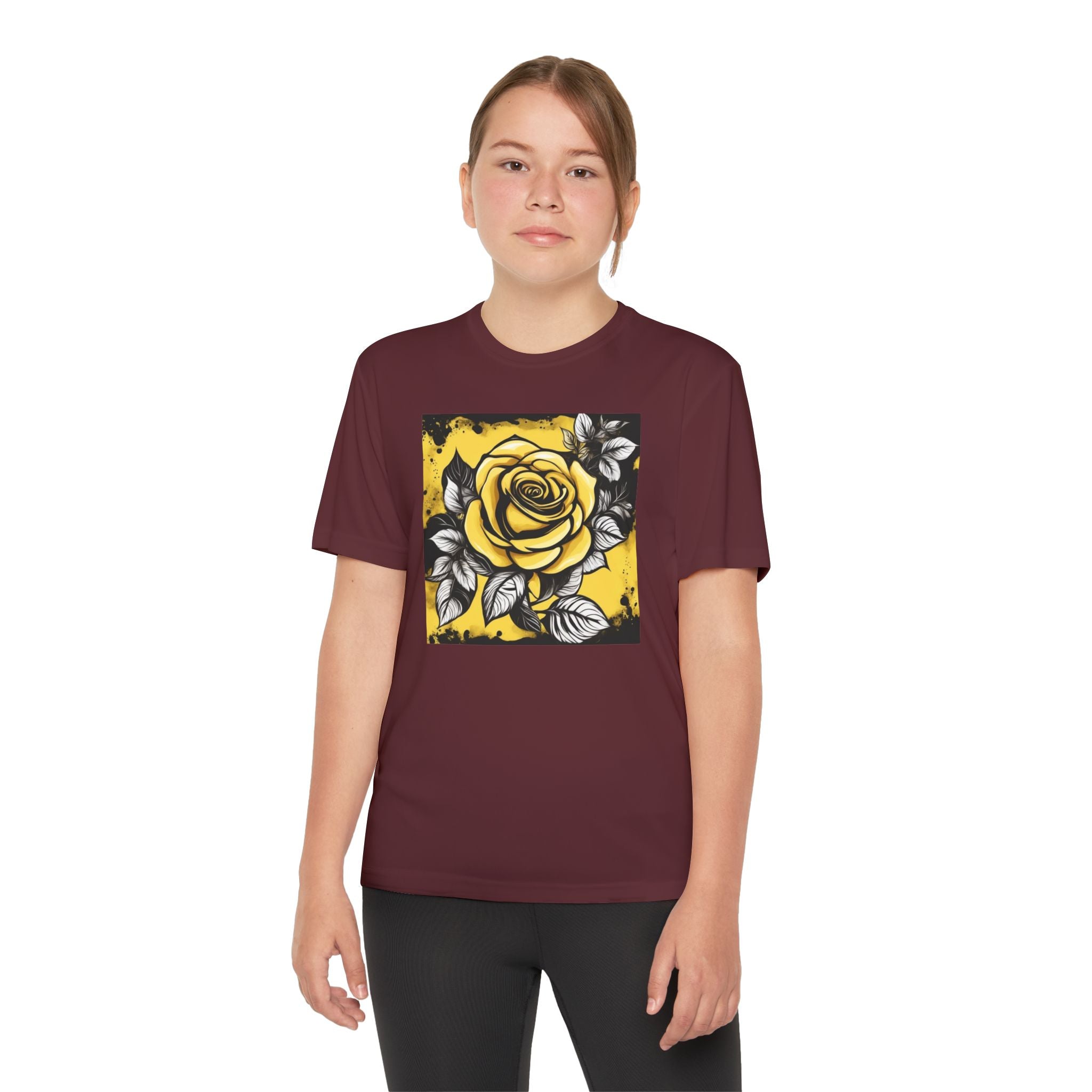 Flower Youth Tshirt, Girls Floral Tee, Kids Spring Shirt, Children's Botanical Top, Teen Blossom T-Shirt