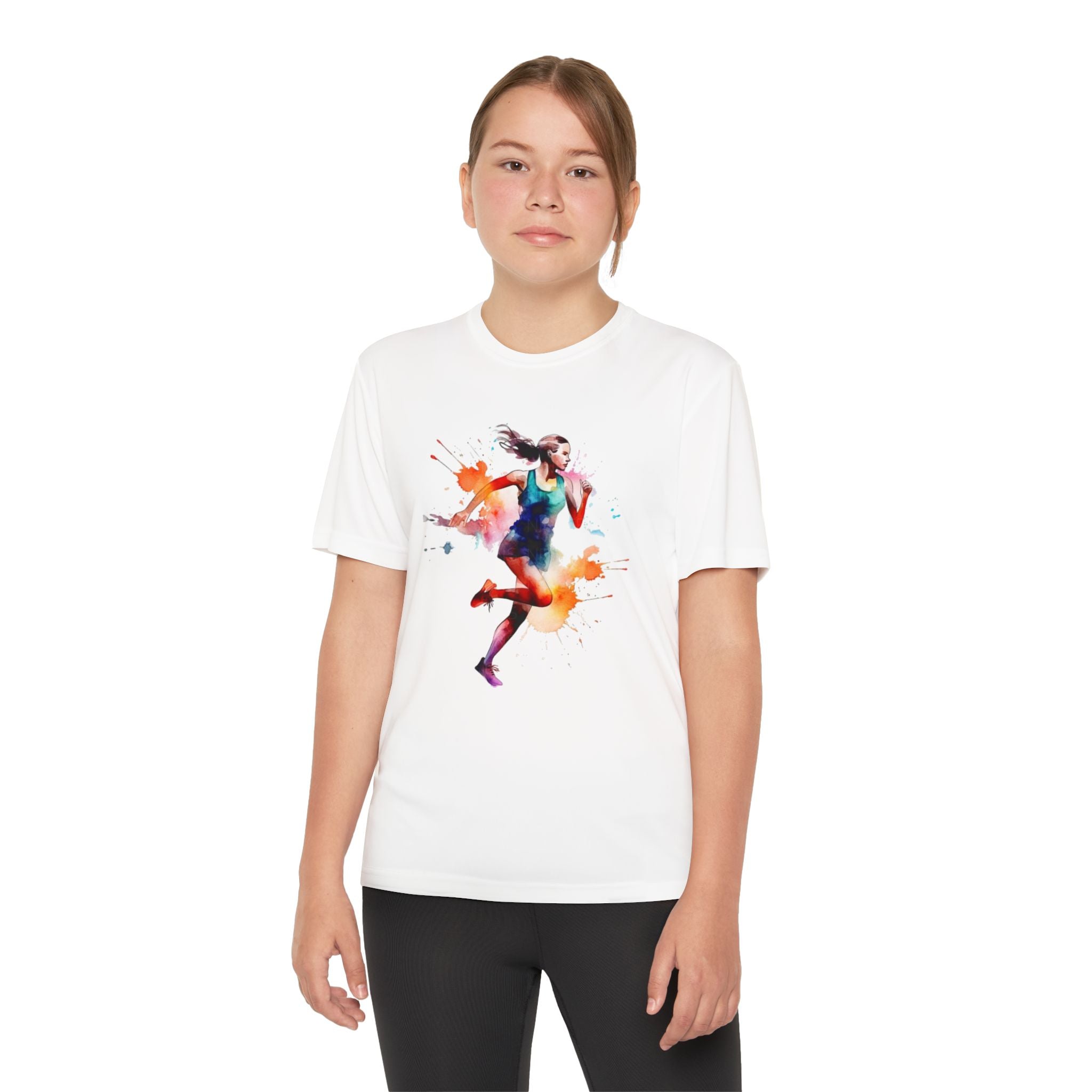 Running Youth T-Shirt Sports Graphic Tee, Cool Athletic Shirt for Kids, Perfect for Sports Events, Team Spirit