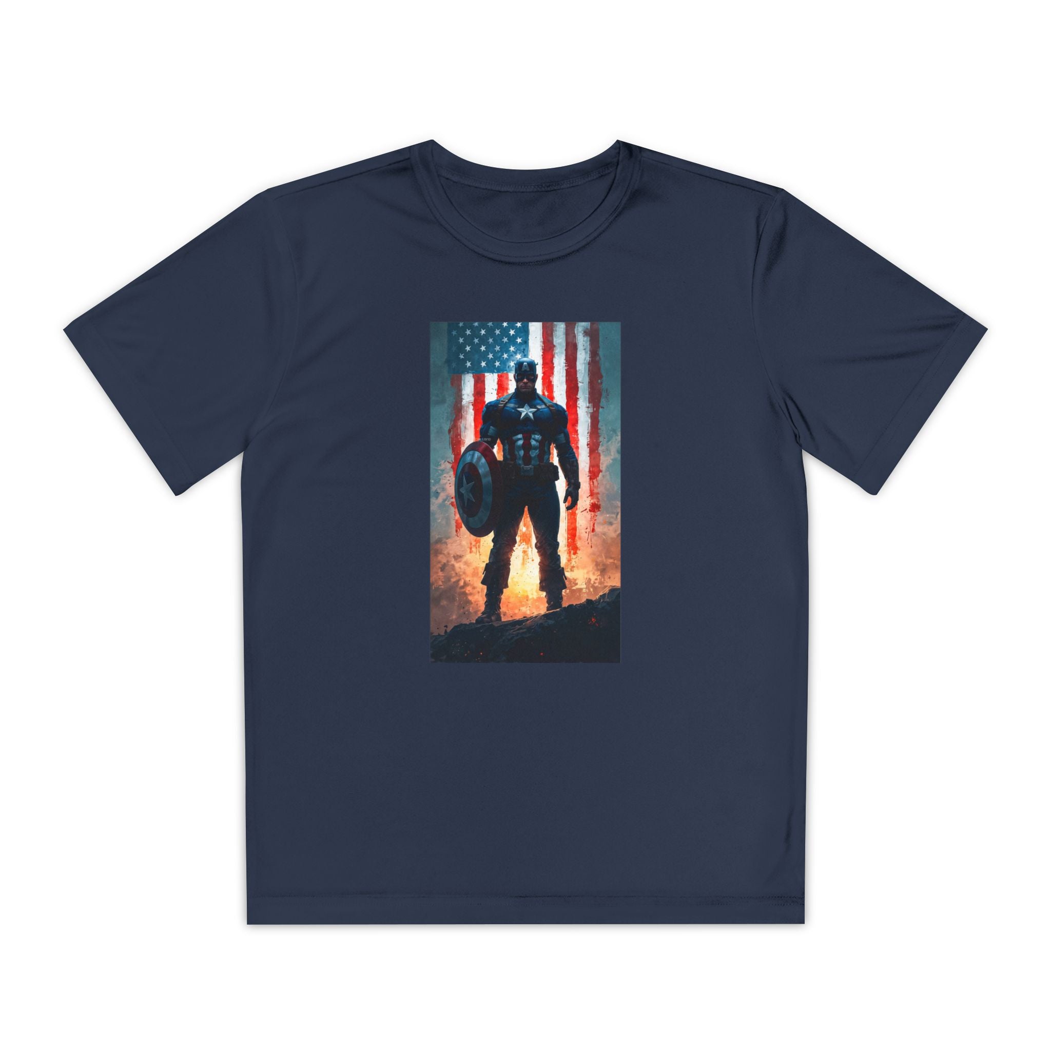 Captain America Superhero Marvel Patriotic, Kids Graphic T-Shirt, Boys Hero Top, Girls Comic Book Clothing, Birthday
