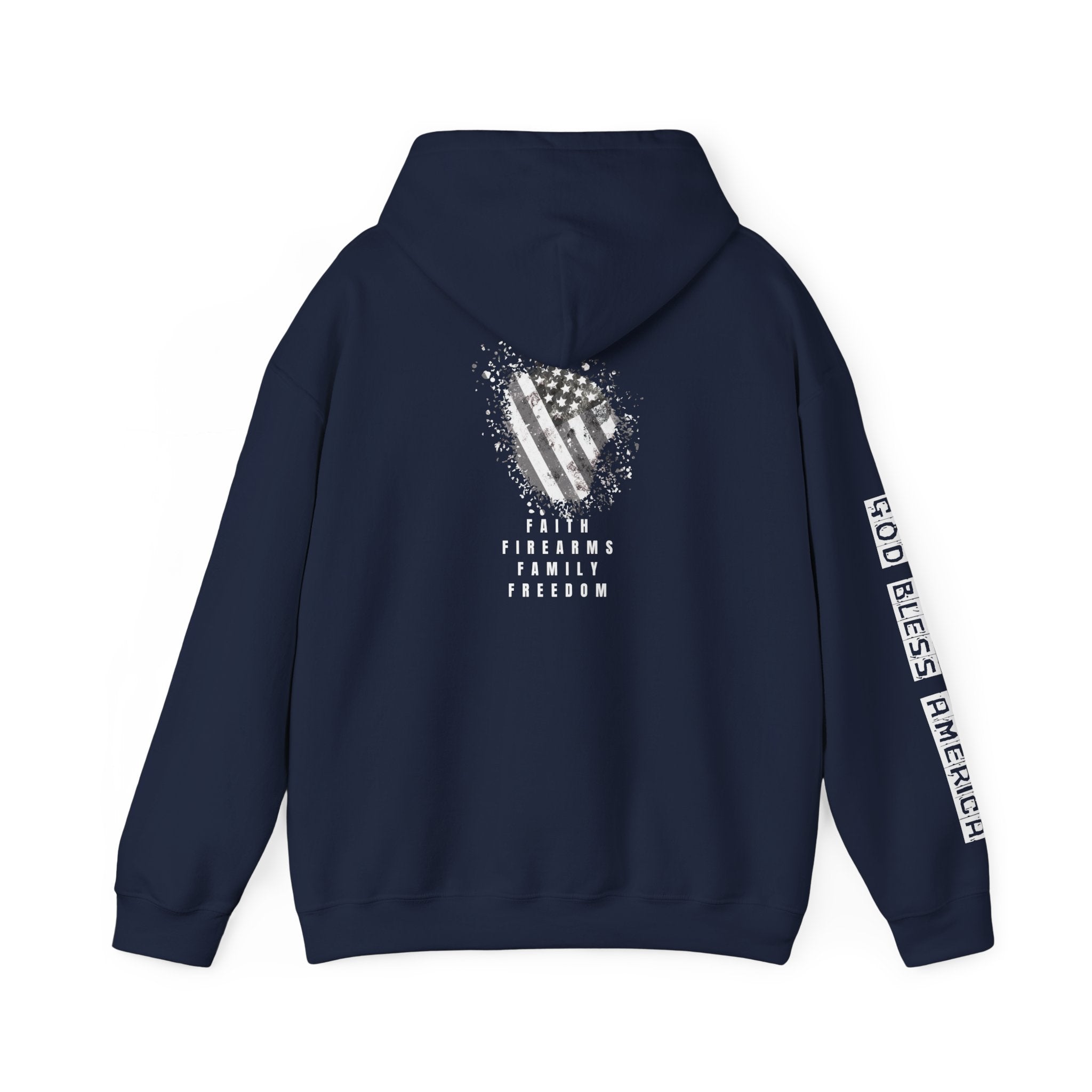 Faith Family Firearms Freedom Hooded Sweatshirt with Faith, Family, Firearms & Freedom Design - Unisex Cozy Wear for Celebrations