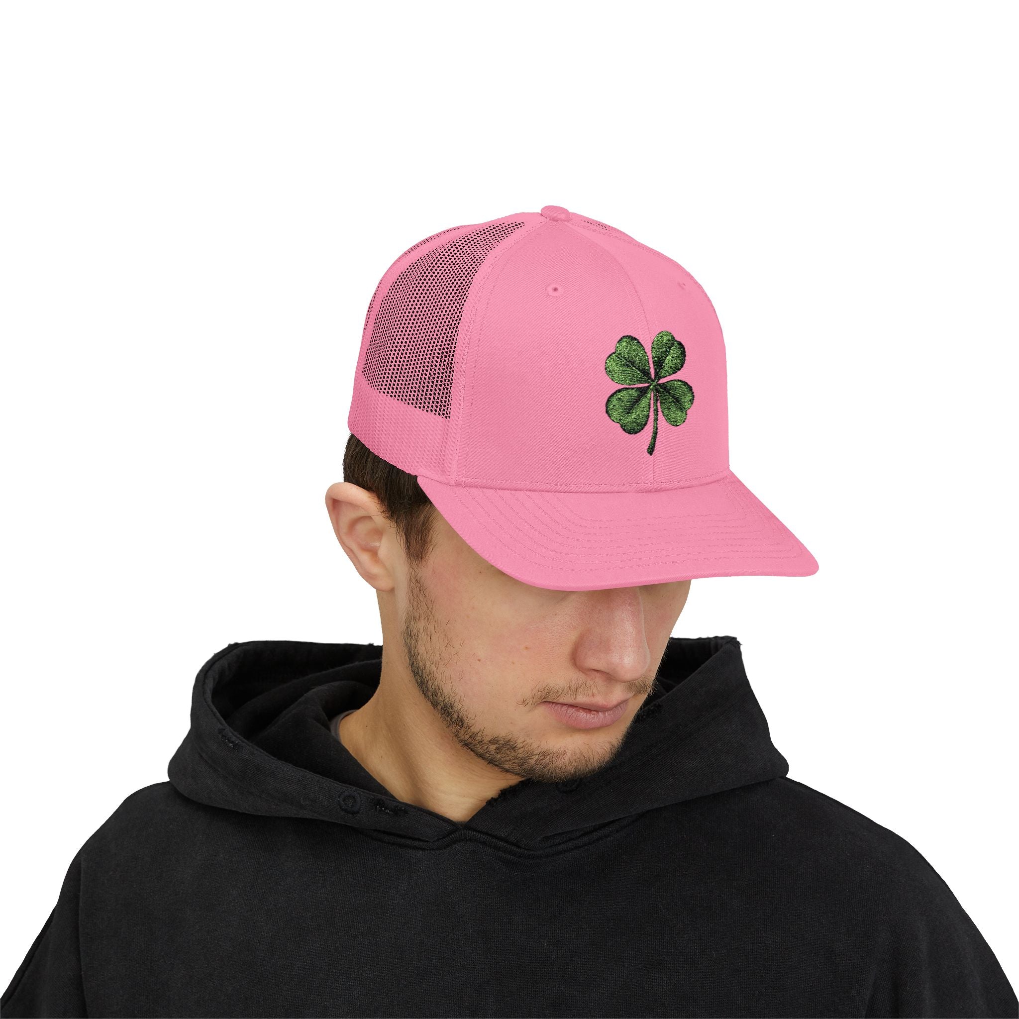 St. Patrick's Day Lucky 4-Leaf Clover Snapback Trucker Cap