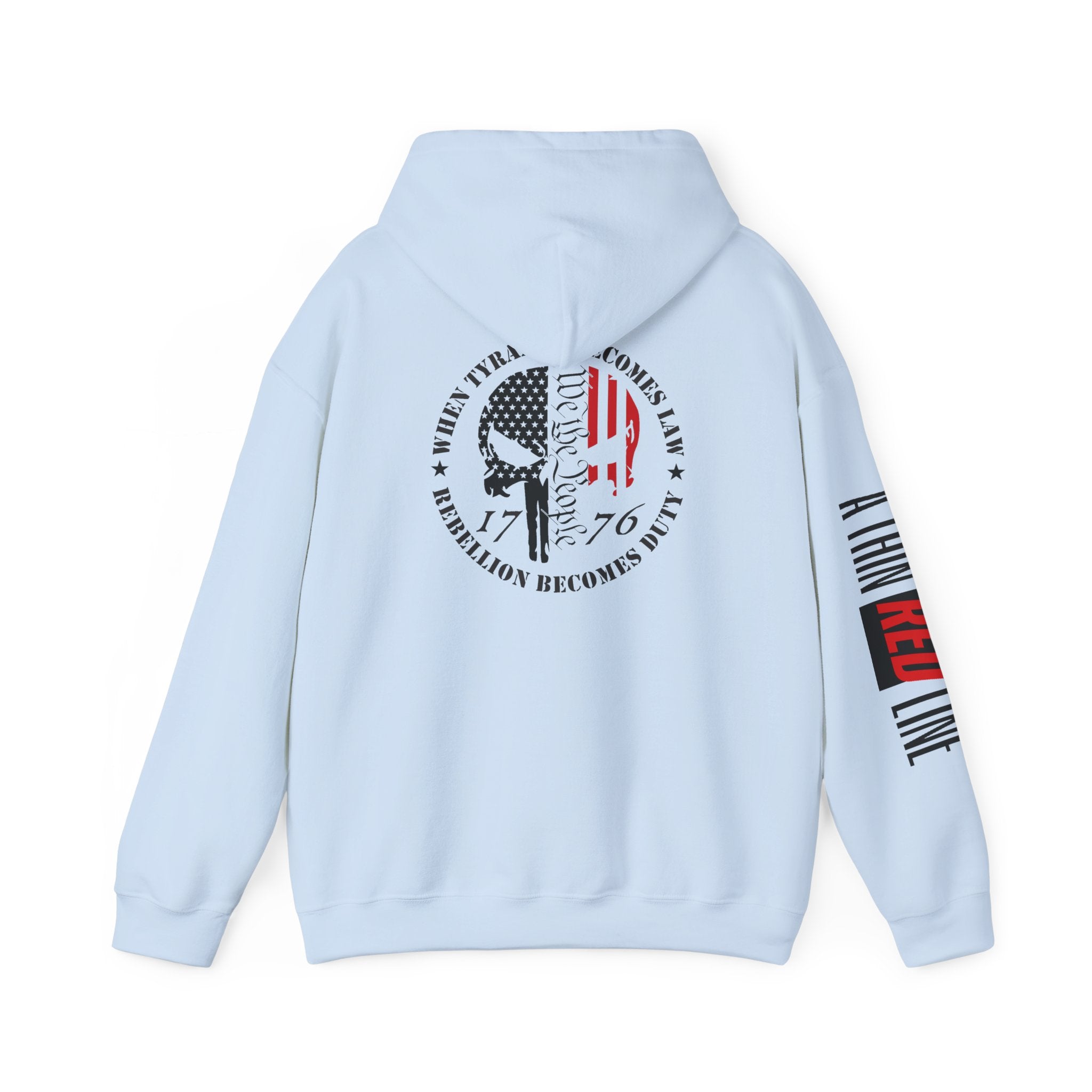 Thin Red Line Firefighter Patriotic Hoodie, Fireman Sweatshirt, First Responder Hoodie, Patriotic Firefighter Pullover, Firefighter Gift,