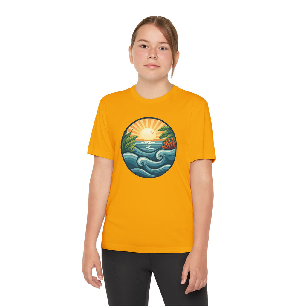 Beach Shirt Youth Competitor Tee, Kids Surf Tee, Summer Vacation Top, Ocean Lover T-Shirt, Coastal Clothing