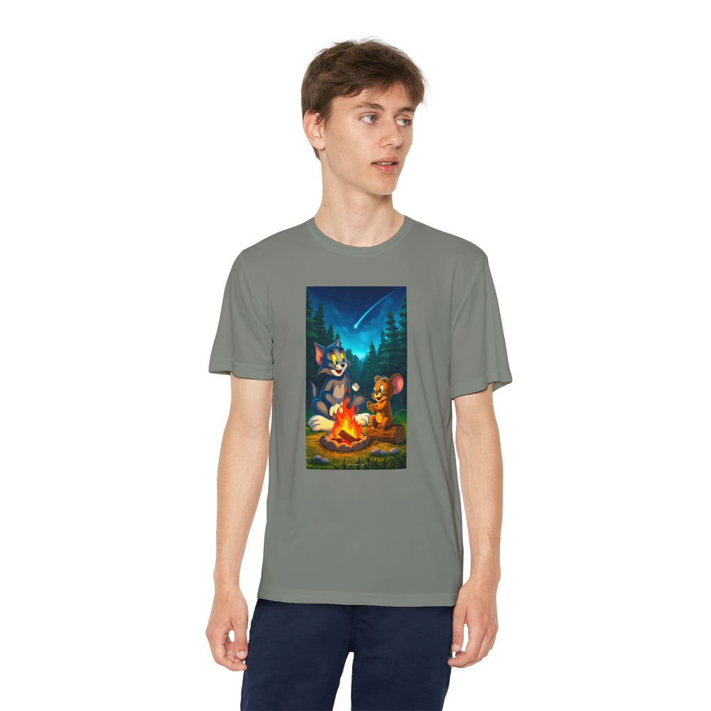 Youth Competitor Tee with Tom And Jerry design, Cartoon Graphic Kid's T-Shirt, Kids Tee, Children's Clothing, Funny Tee for Boys and Girls