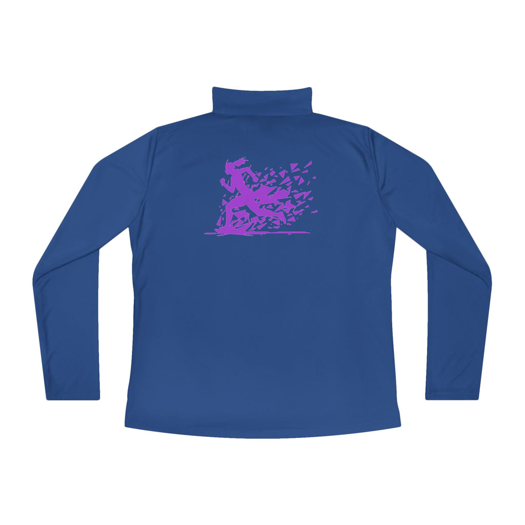 Ladies Quarter-Zip Pullover with Motivational Running Design, Athletic Apparel, Activewear, Sportswear, Fitness Gift, Running Top