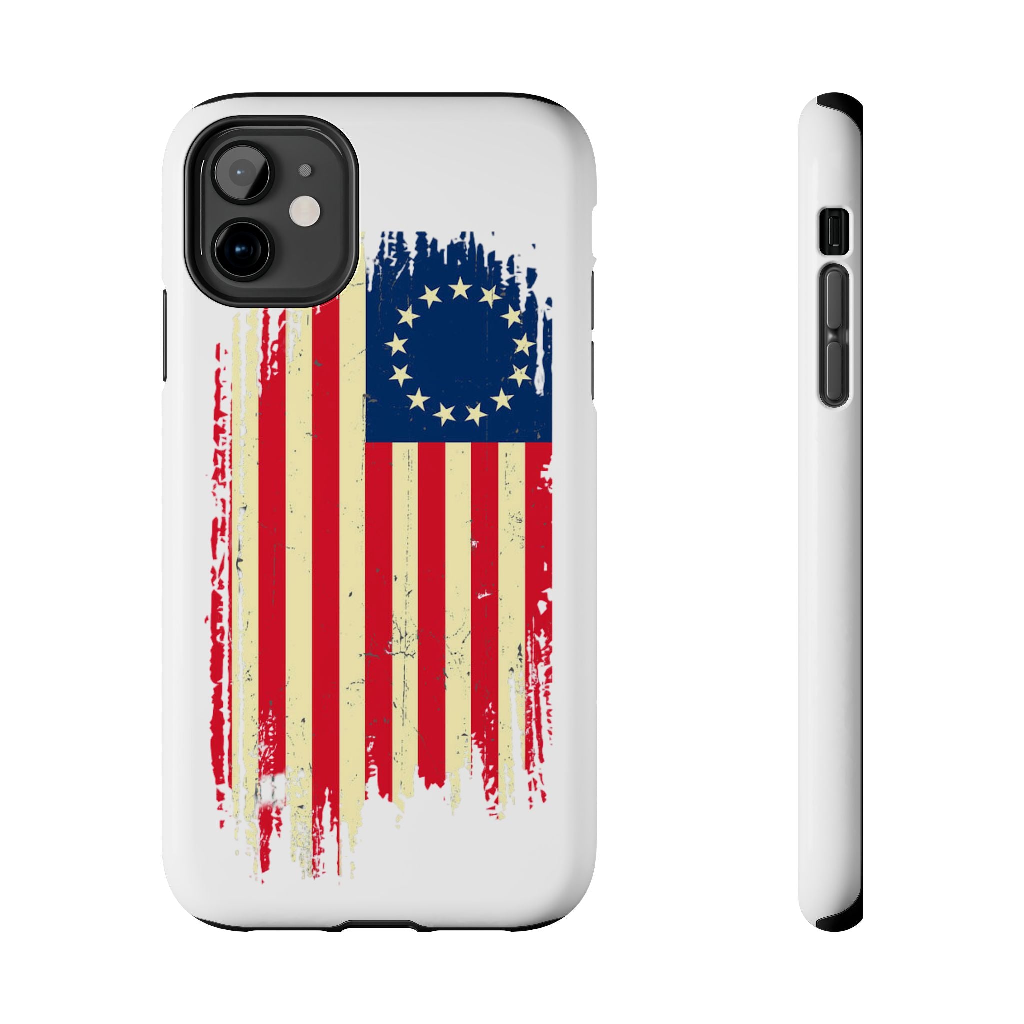 Patriotic Phone Cases with Vintage Flag Design, Tough Case for Independence Day, Memorial Day, 4th of July, Gift for Veterans, USA Pride