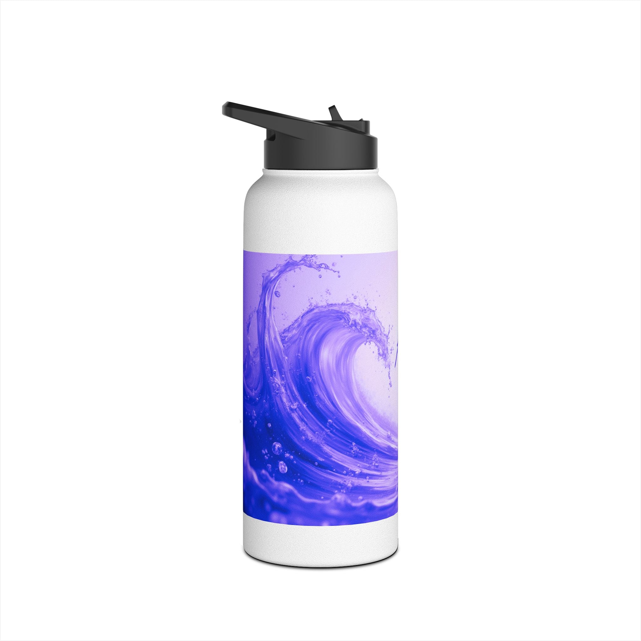 Aqua Wave Stainless Steel Water Bottle, Hydration Gift, Outdoor Adventure, Beach Vibes, Eco-Friendly, Travel Companion