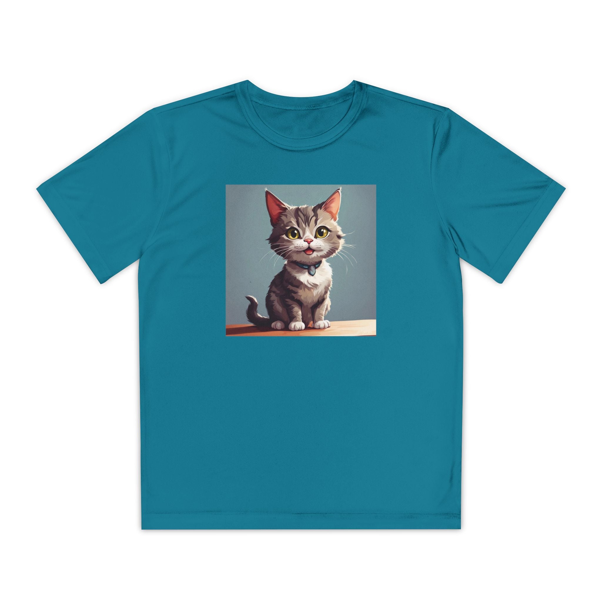 Youth Tee, Cute Kitten Graphic Shirt for Kids, Cat Lover Gift, Animal Theme Top, Children's Clothing, Feline Print Apparel