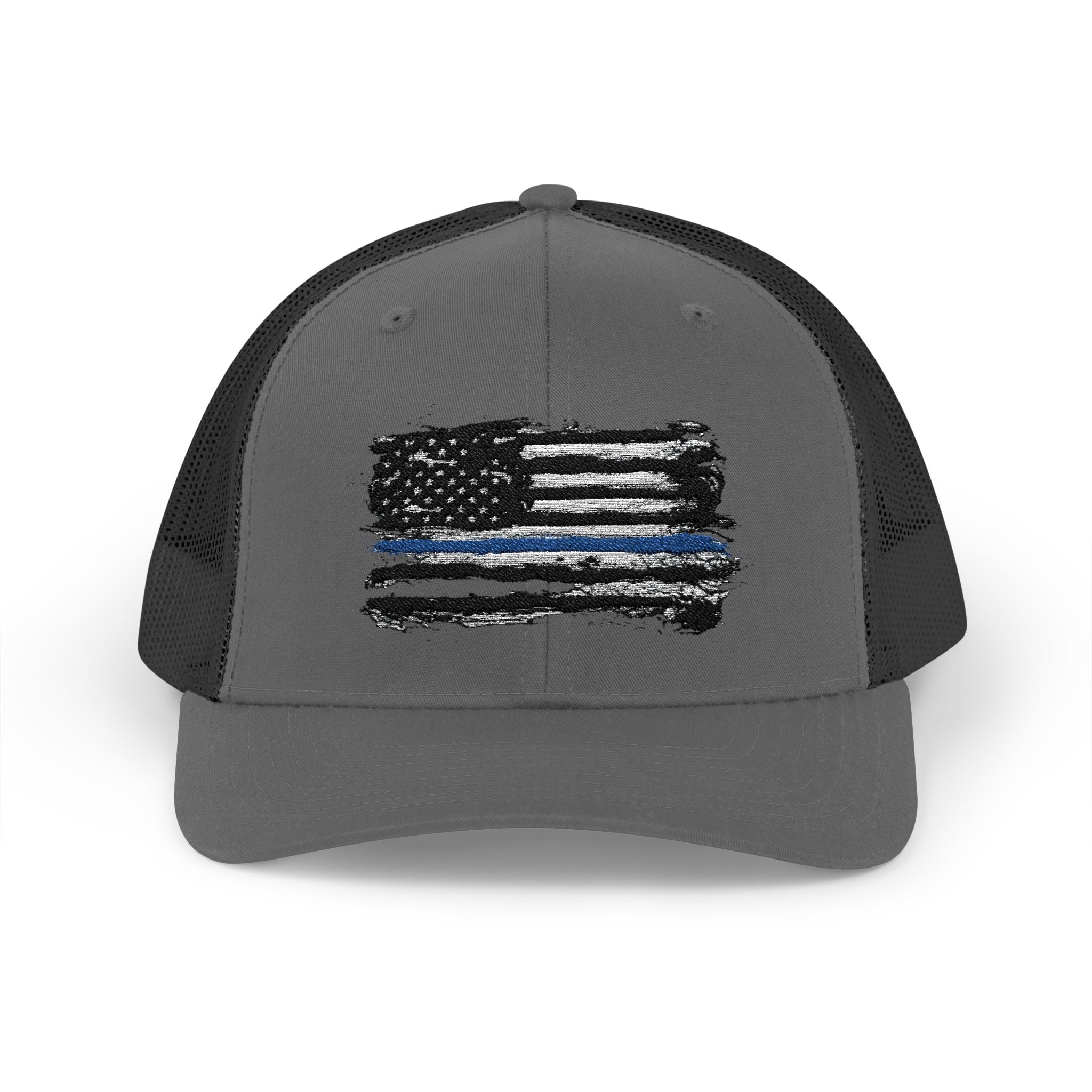 Thin Blue Line Patriotic Snapback Trucker Cap with Thin Red Line Design, Ideal for First Responders, Supportive Gifts, Everyday Wear