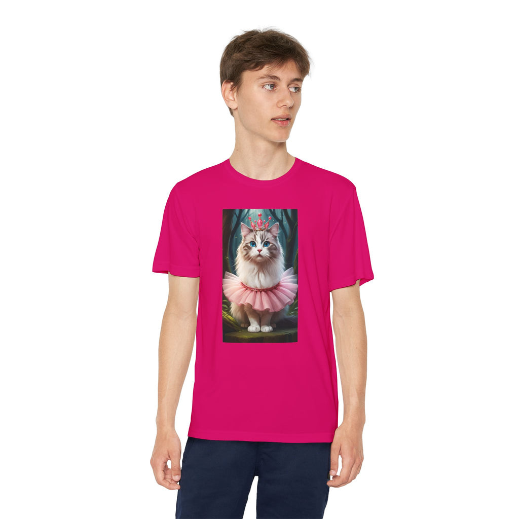 Graphic Tee, Cute Cartoon Kitten, Kids Animal Lover Shirt, Kitty Princess Design, Youth Tee for Girls and Boys, Funny Cat Shirt, Gift for