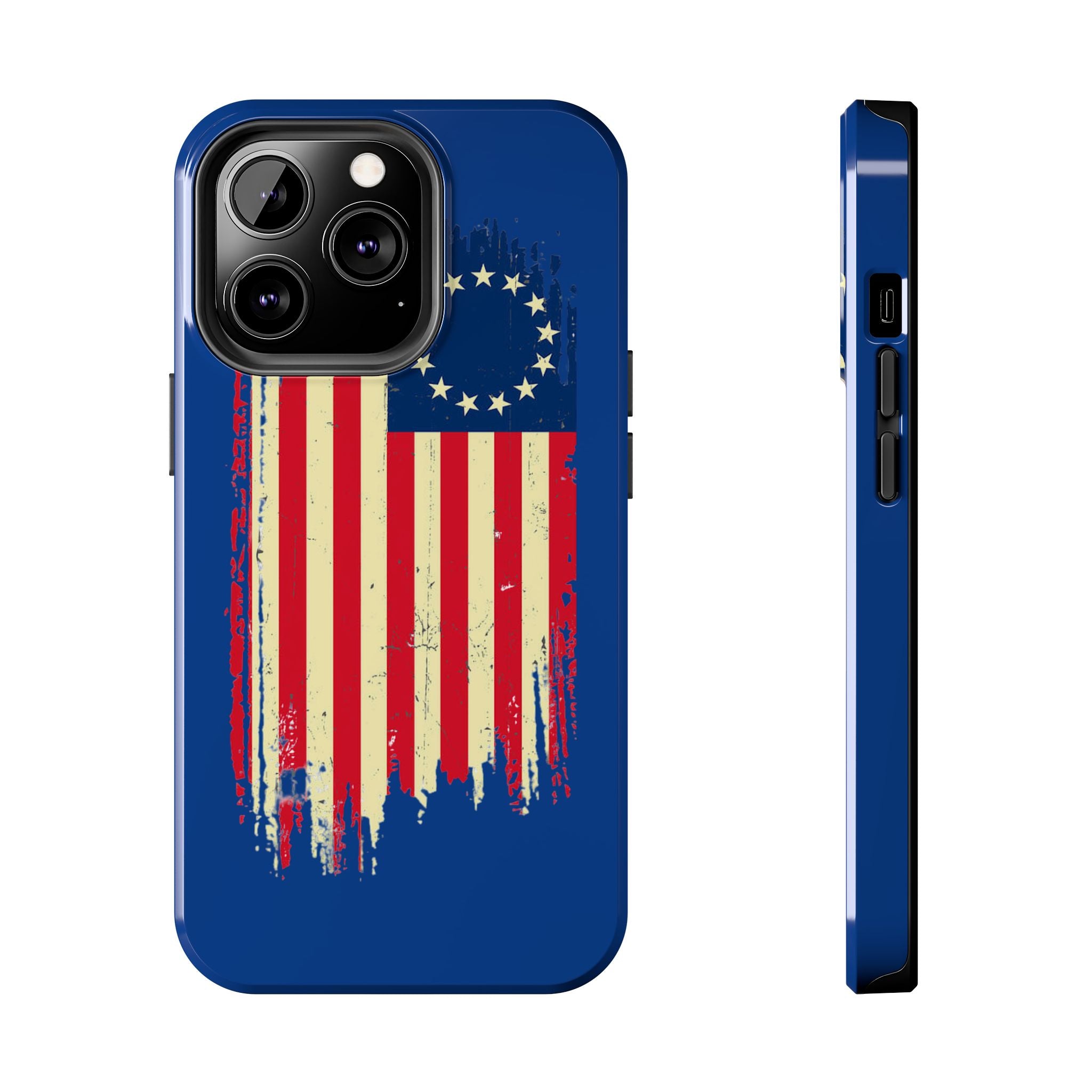 Patriotic Phone Cases with Vintage Flag Design, Tough Case for Independence Day, Memorial Day, 4th of July, Gift for Veterans, USA Pride