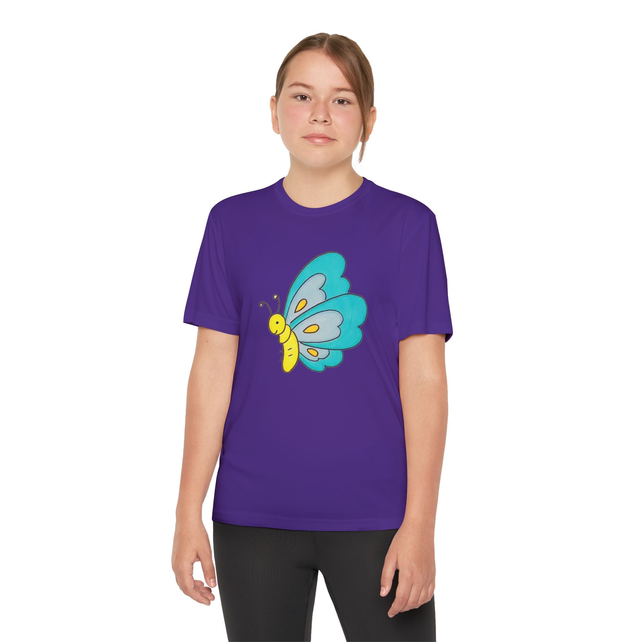 Butterffy Youth T-Shirt Sports Graphic Tee, Cool Athletic Shirt for Kids, Perfect for Sports Events, Team Spirit