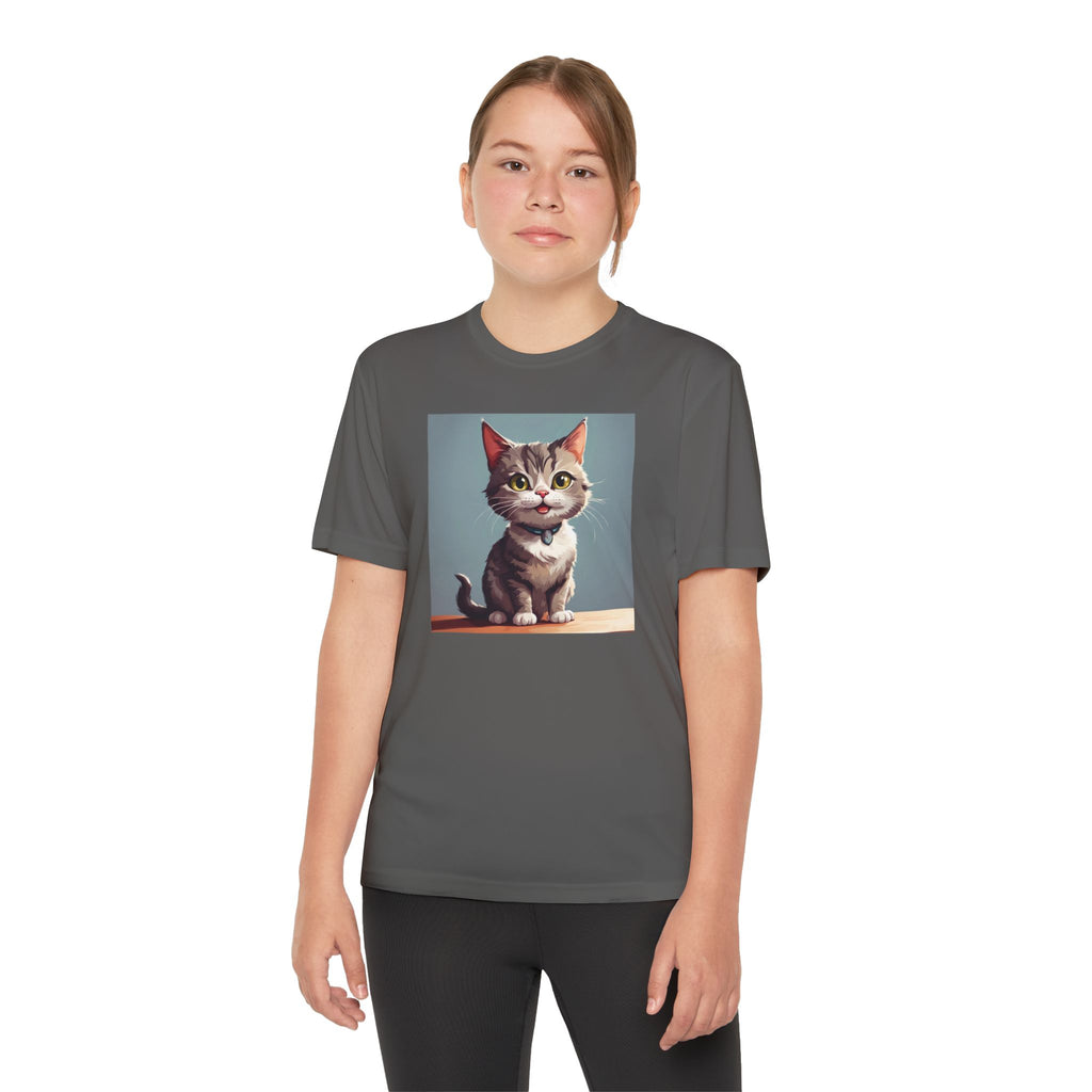 Youth Tee, Cute Kitten Graphic Shirt for Kids, Cat Lover Gift, Animal Theme Top, Children's Clothing, Feline Print Apparel