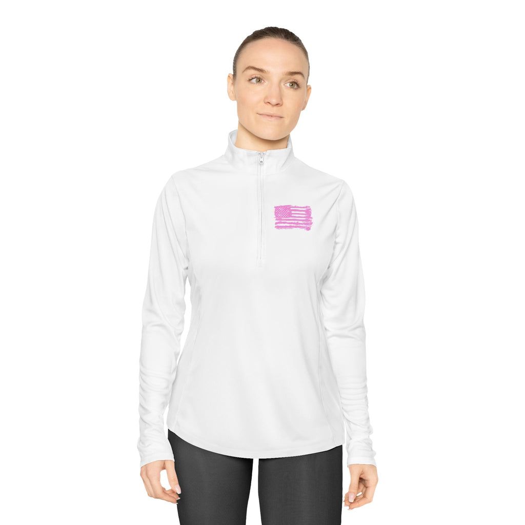 Ladies Quarter-Zip Pullover with Motivational Running Design, Athletic Apparel, Activewear, Sportswear, Fitness Gift, Running Top