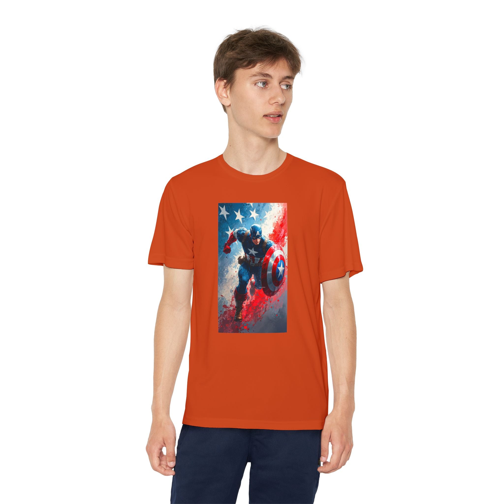Captain America Superhero Marvel Patriotic, Kids Graphic T-Shirt, Boys Hero Top, Girls Comic Book Clothing, Birthday