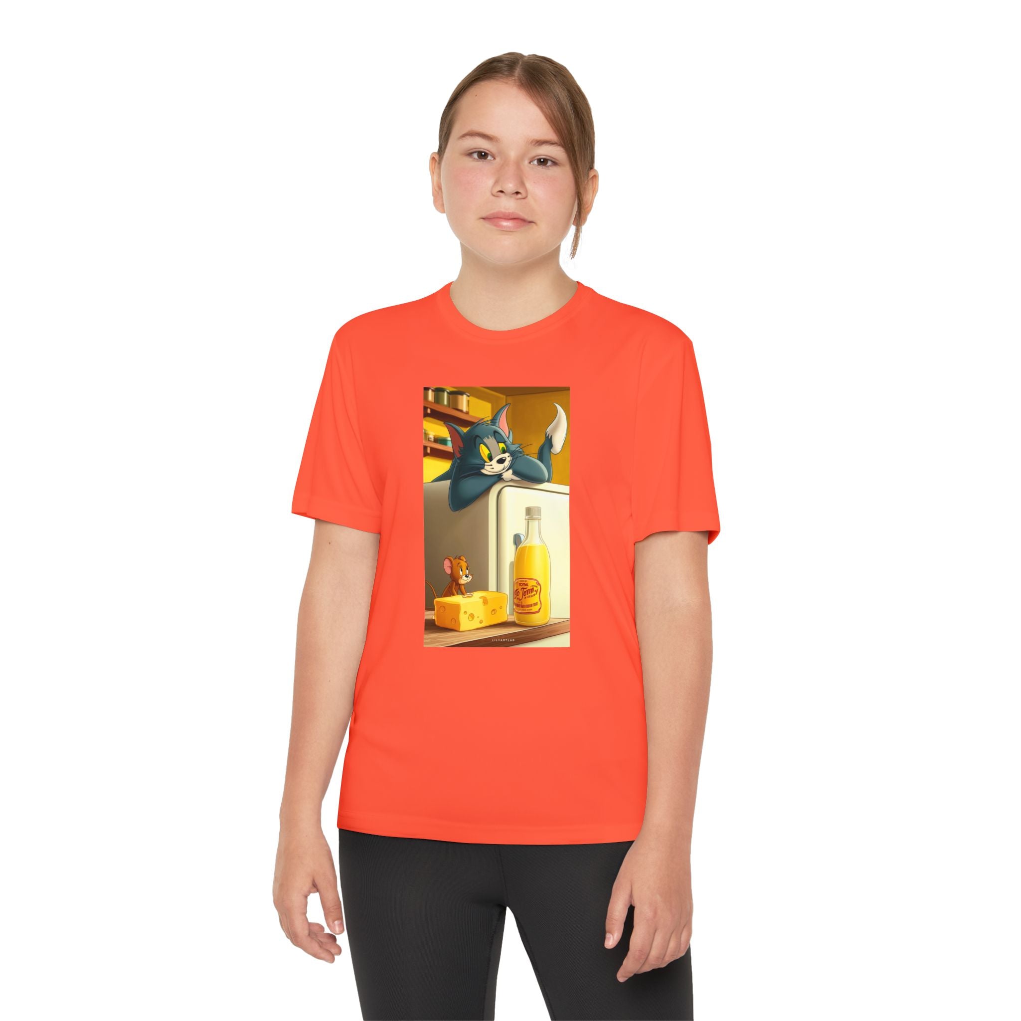 Youth Competitor Tee with Tom And Jerry design, Cartoon Graphic Kid's T-Shirt, Kids Tee, Children's Clothing, Funny Tee for Boys and Girls