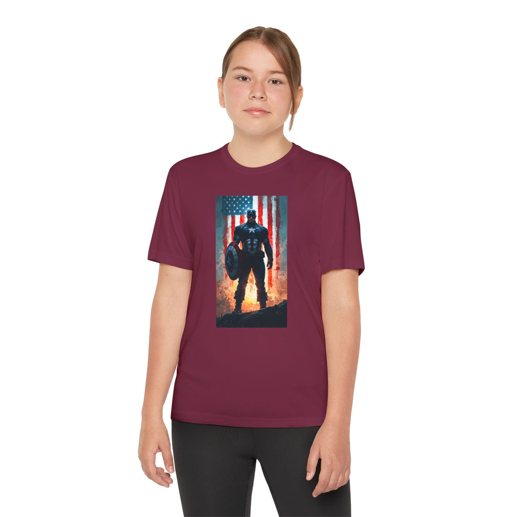 Captain America Superhero Marvel Patriotic, Kids Graphic T-Shirt, Boys Hero Top, Girls Comic Book Clothing, Birthday