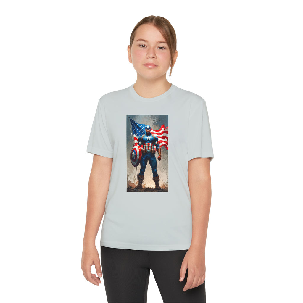 Captain America Superhero Marvel Patriotic, Kids Graphic T-Shirt, Boys Hero Top, Girls Comic Book Clothing, Birthday