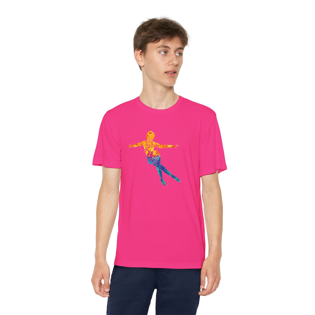 Ice Skating Youth Sports Graphic Tee, Cool Athletic Shirt for Kids, Perfect for Sports Events, Team Spirit, Birthday Gift, Summer Activities